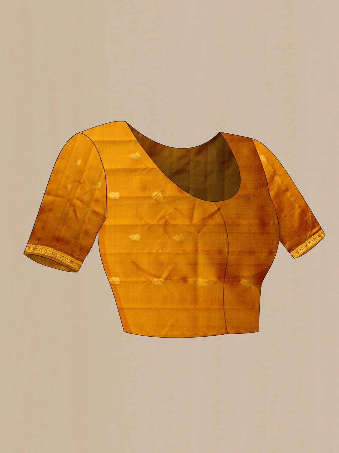 Yellow Dual Tone Gadwal Silk Saree - Image 5