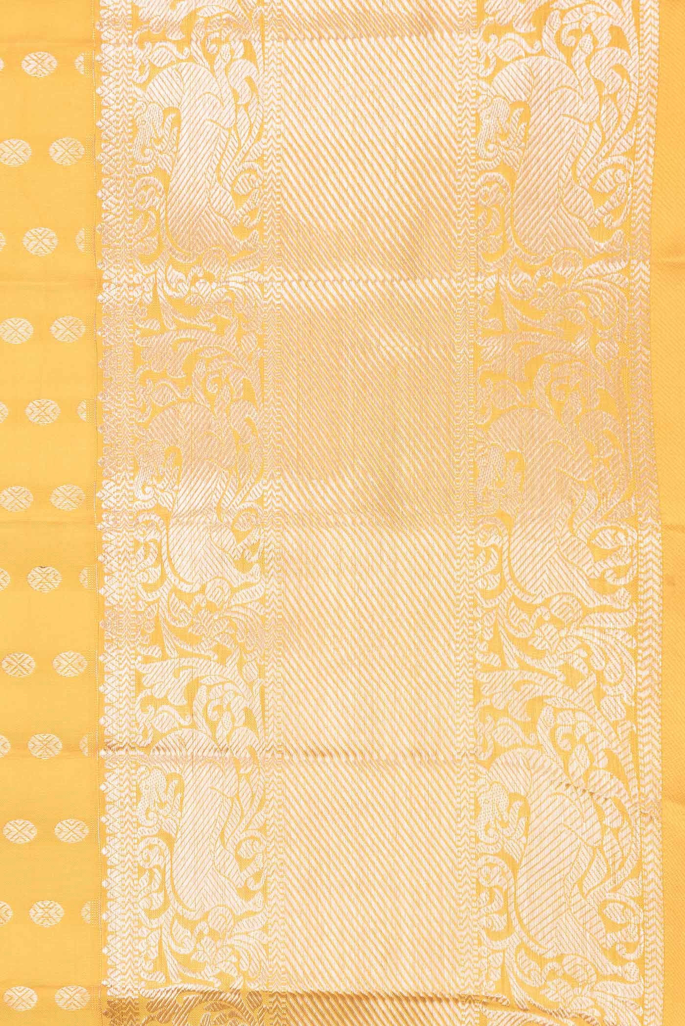 Yellow Dual Tone Kanchipuram Saree - Image 3