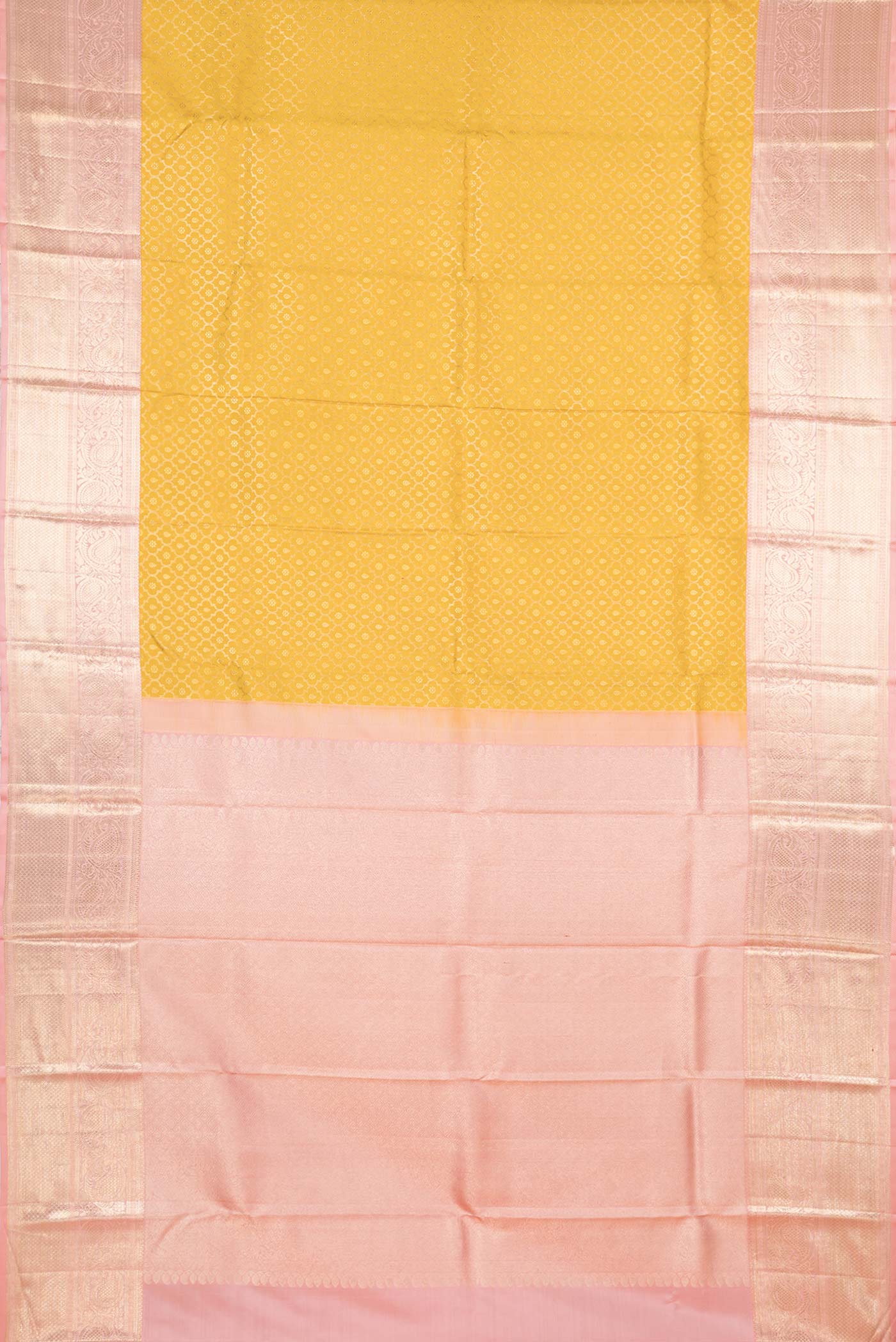 Yellow Dual Tone Kanchipuram Silk Saree - Image 6