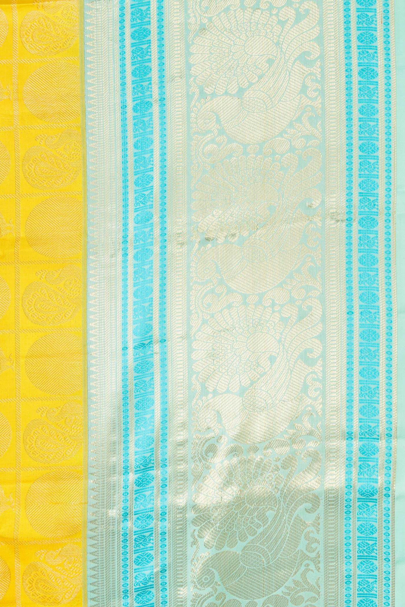 Yellow Kanchipuram Silk Saree - Image 3