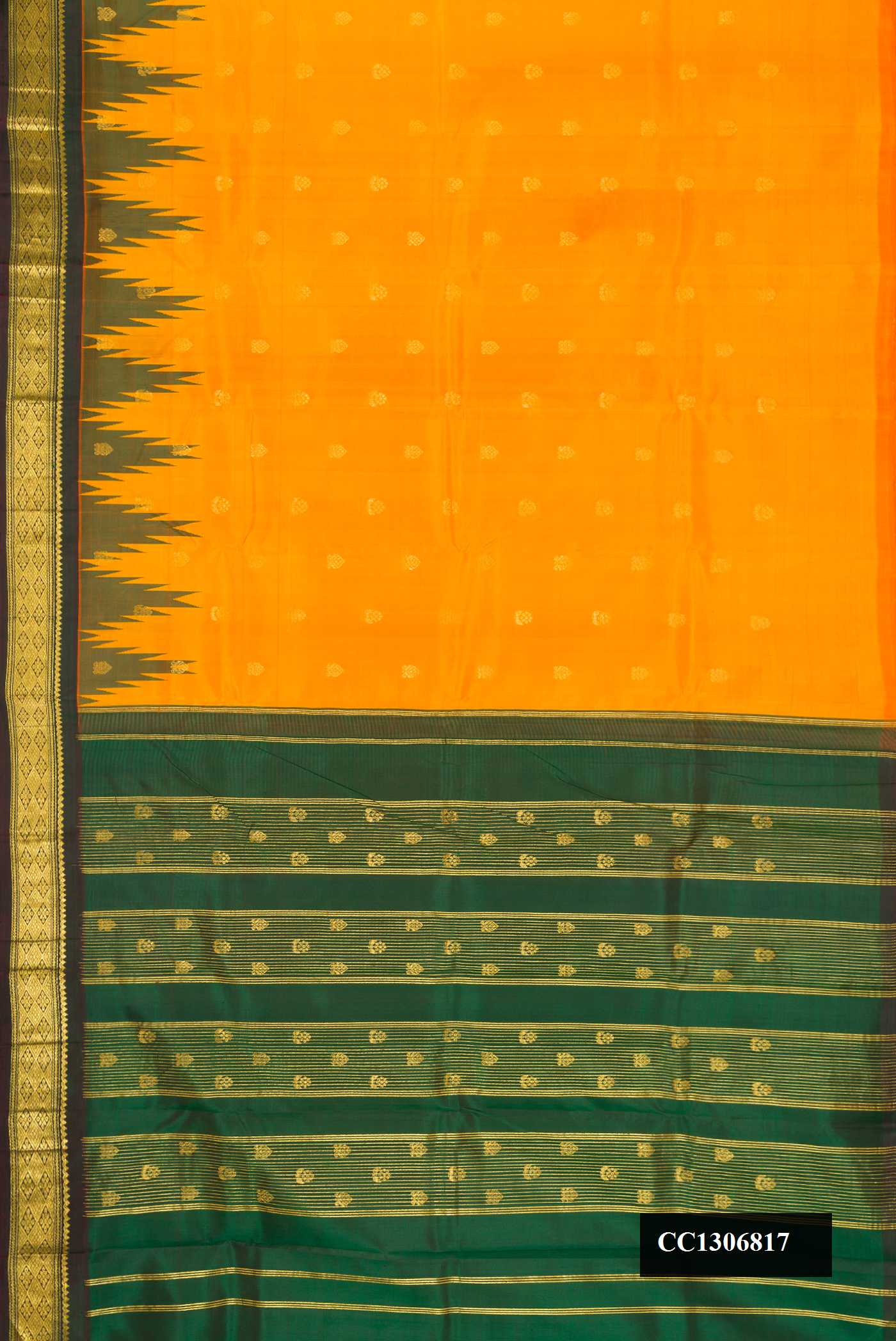 Yellow Dual Tone Kanchipuram Silk Saree