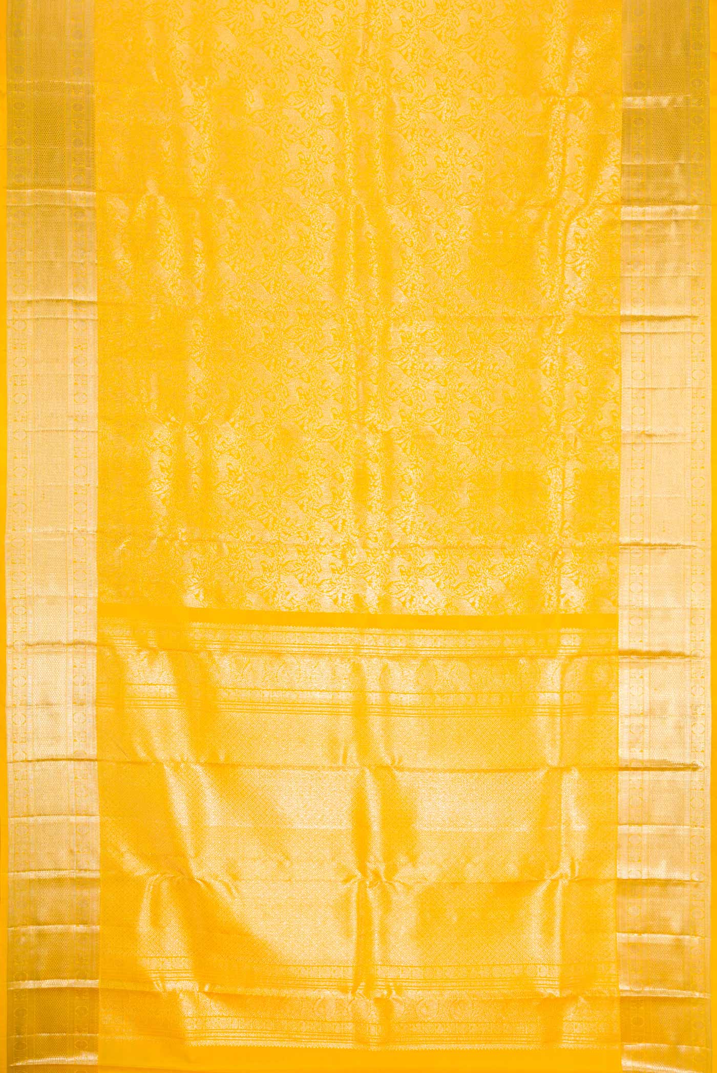 Yellow Dual Tone Kanchipuram Silk Saree - Image 6