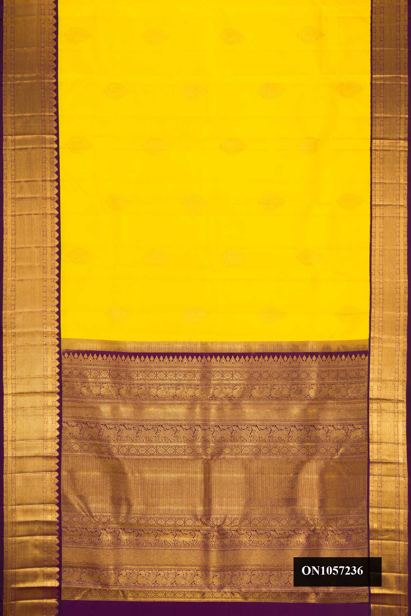 Yellow Dual Tone Kanchipuram Silk Saree