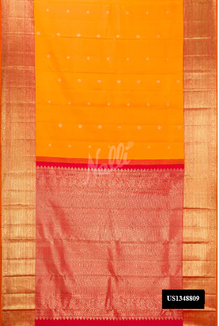 Yellow Dual Tone Kanchipuram Silk Saree