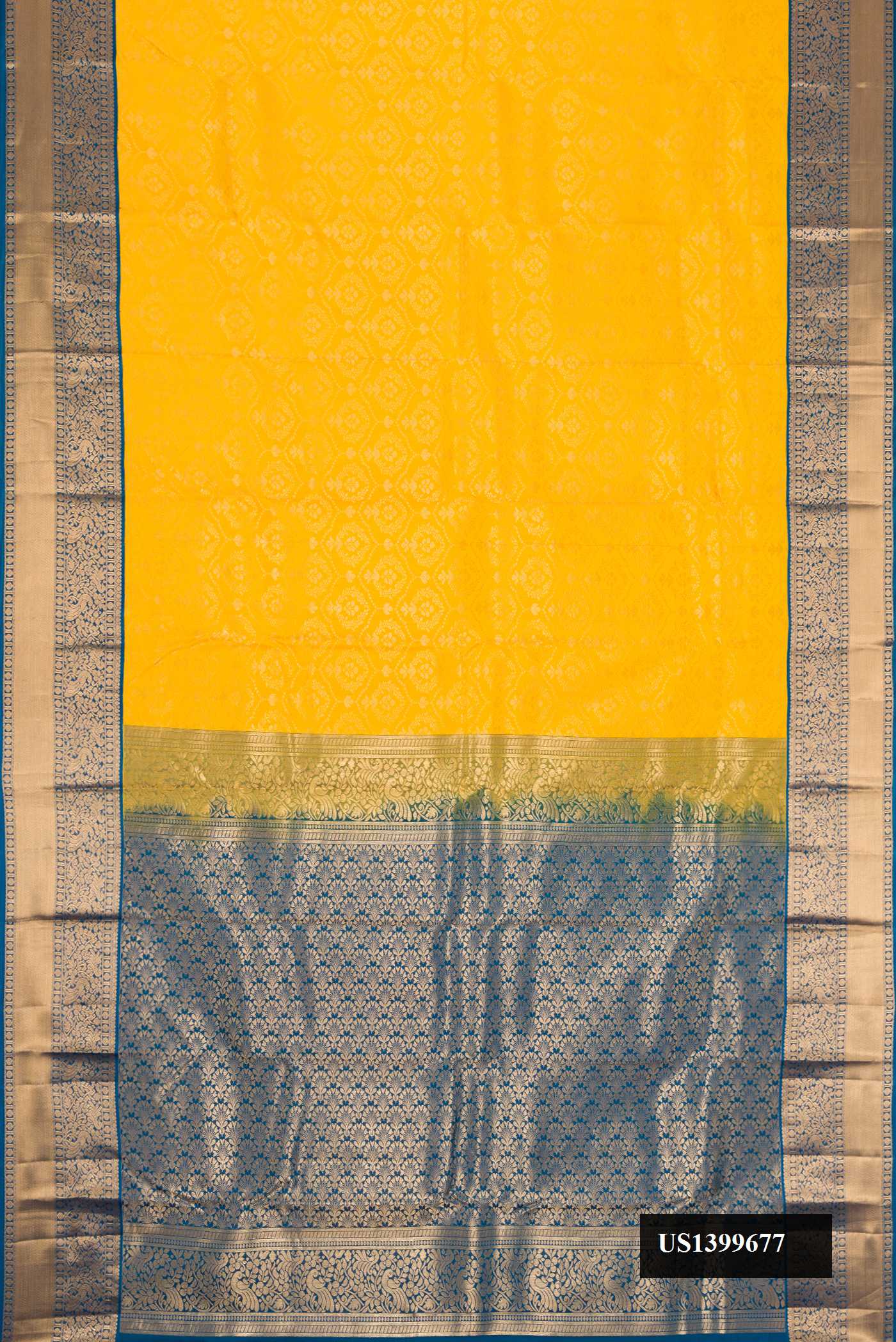 Yellow Dual Tone Kanchipuram Silk Saree