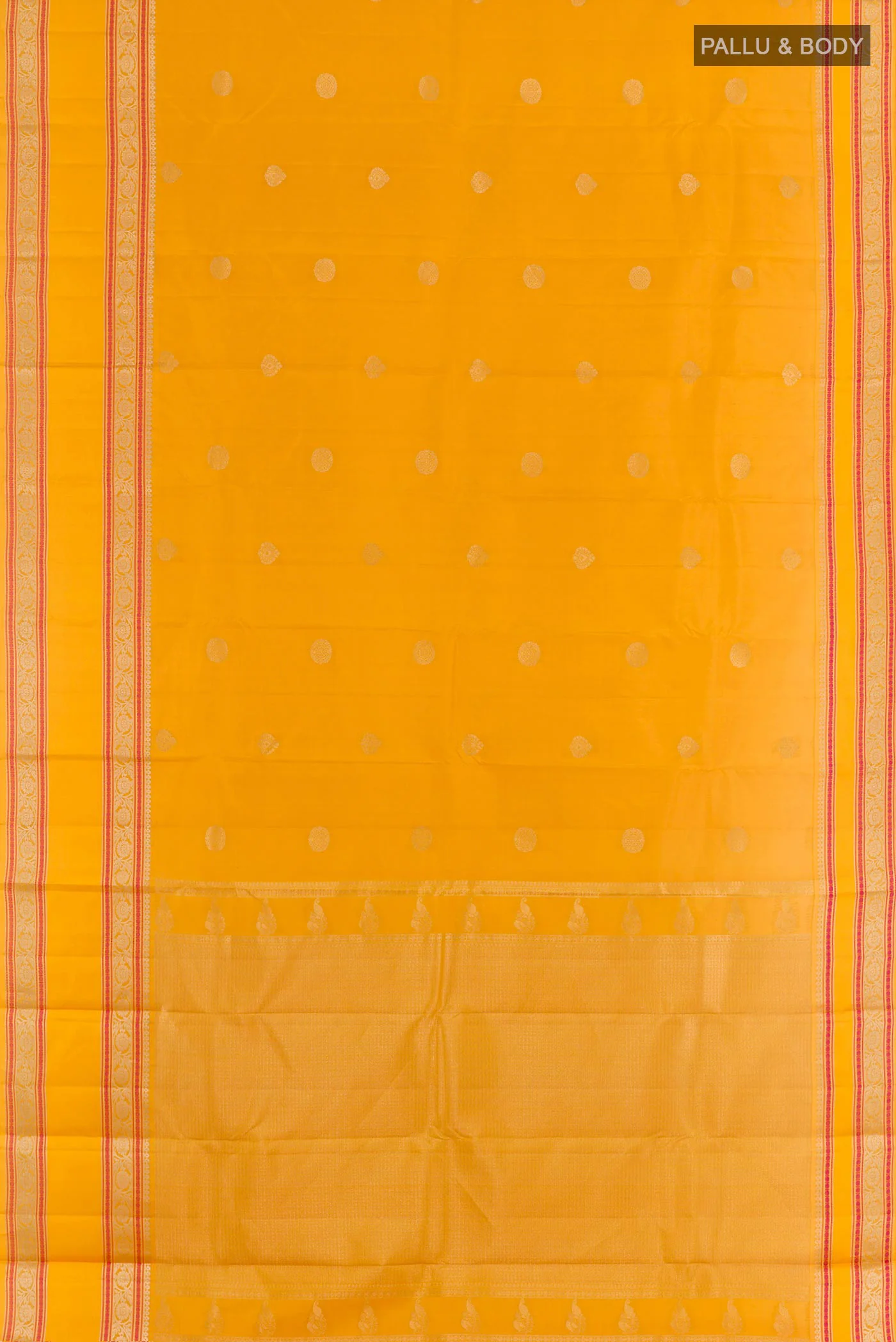 Yellow Kanchipuram Silk Saree - Image 3