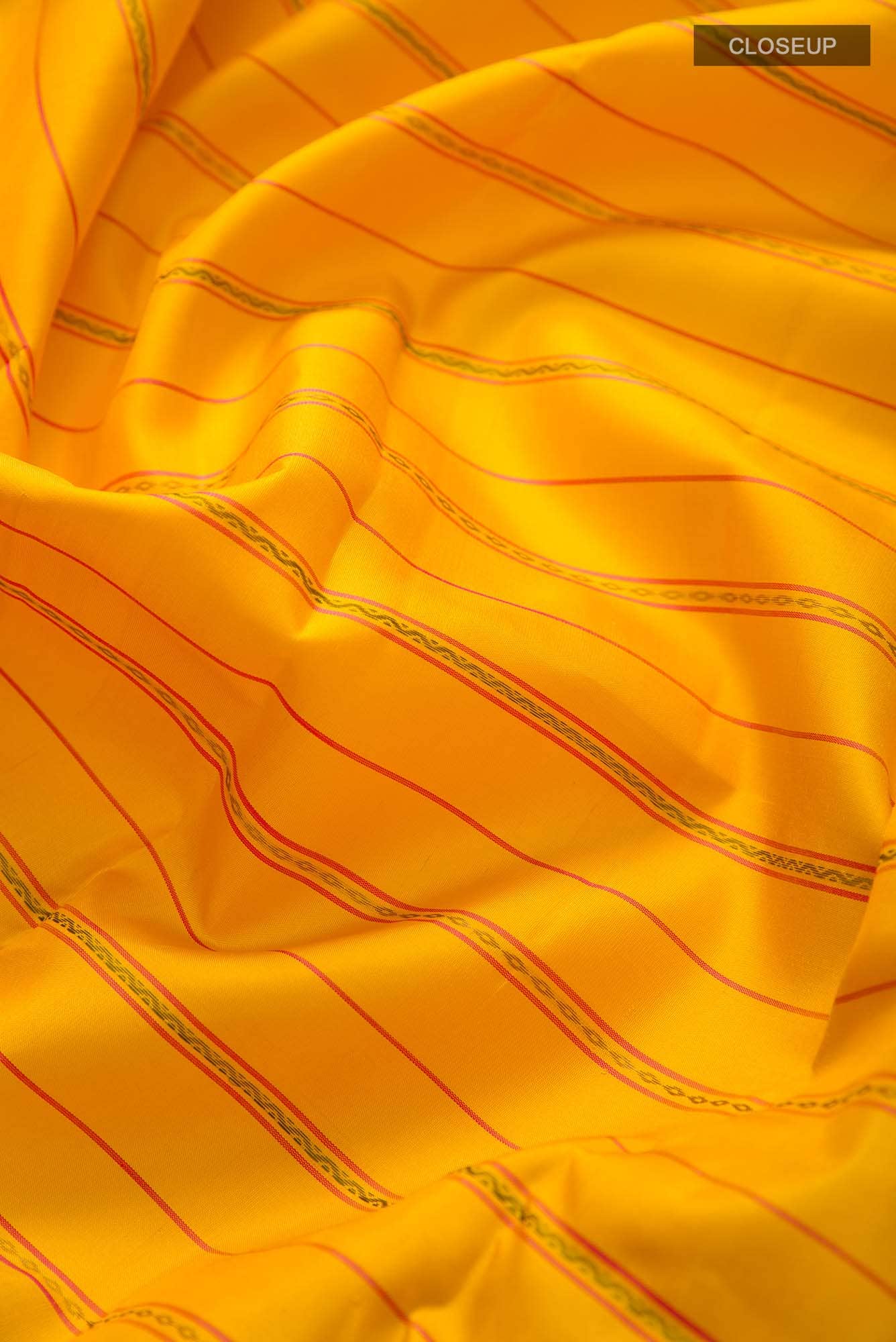 Yellow Dual Tone Kanjivaram Silk Saree - Image 3