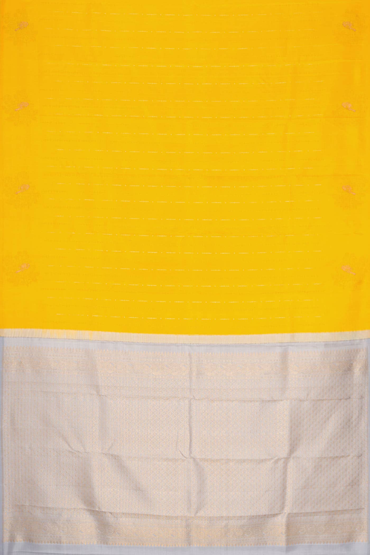 Yellow Dual Tone Kanchipuram Silk Saree - Image 4