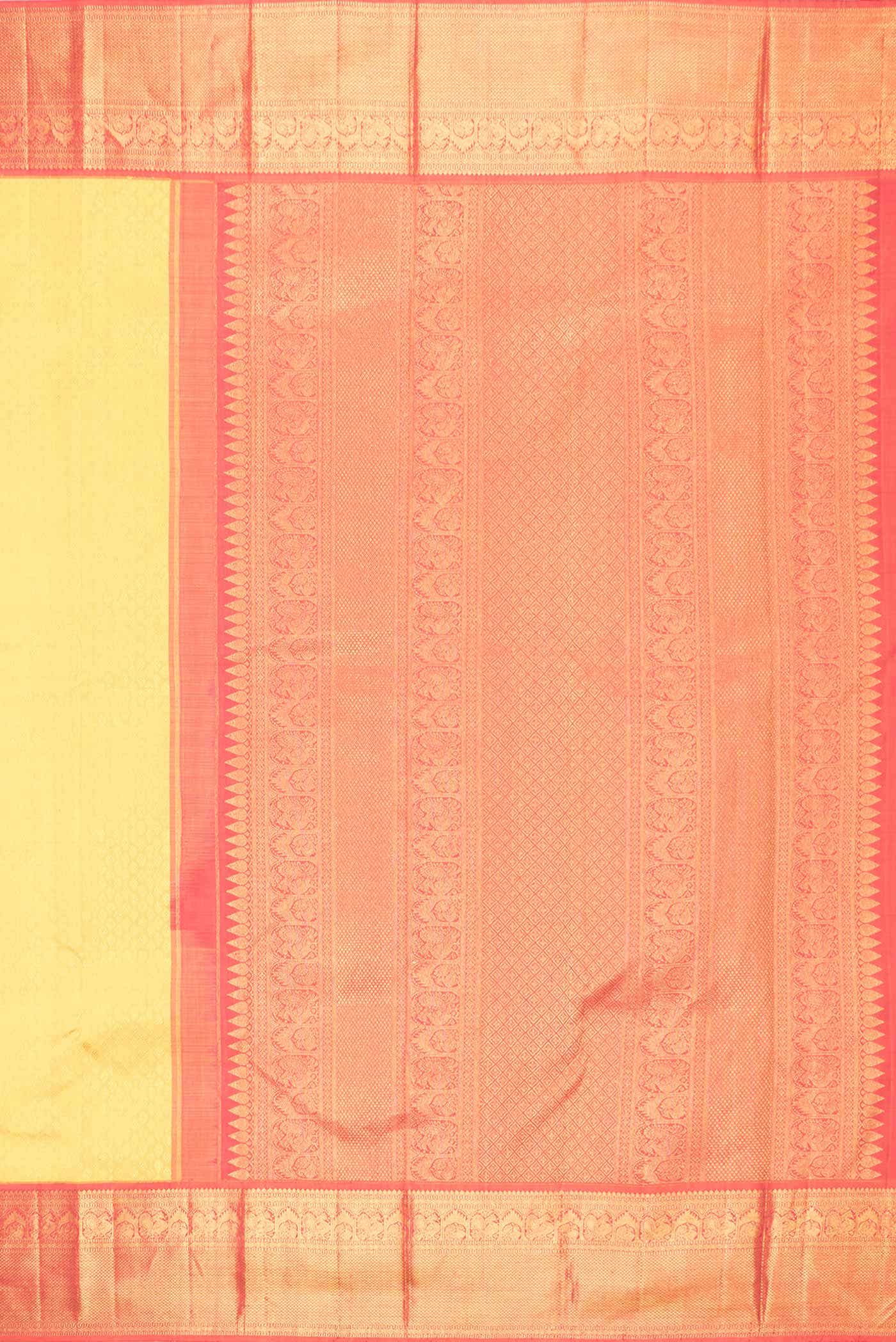 Yellow Dual Tone Kanchipuram Silk Saree - Image 5