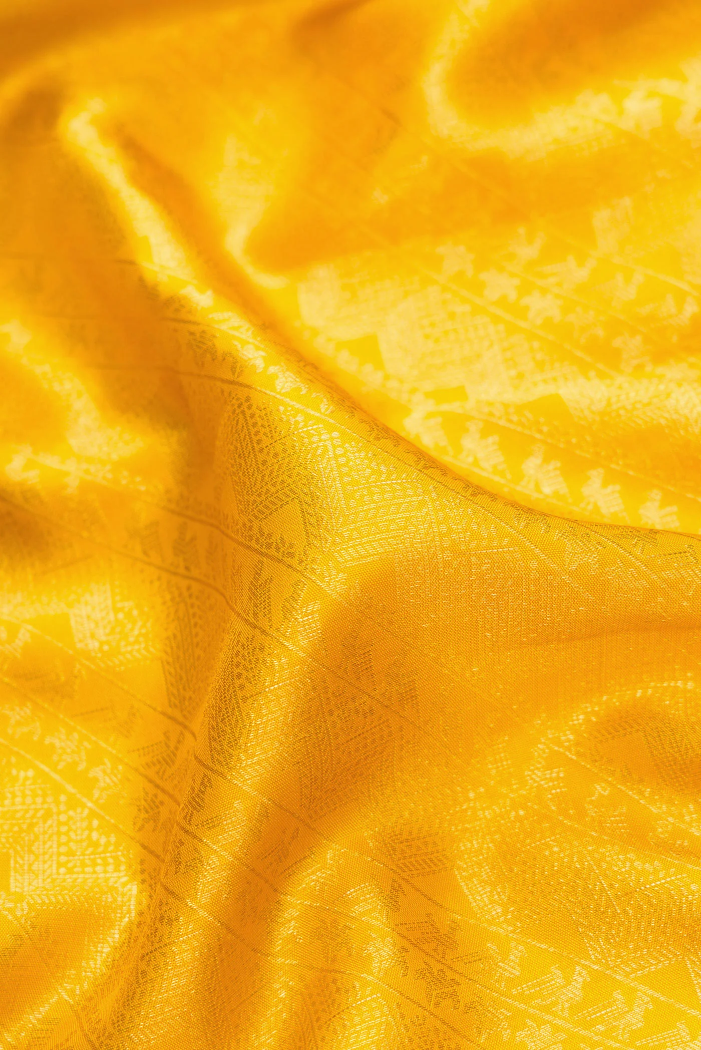 Yellow Kanjivaram Silk Saree - Image 2