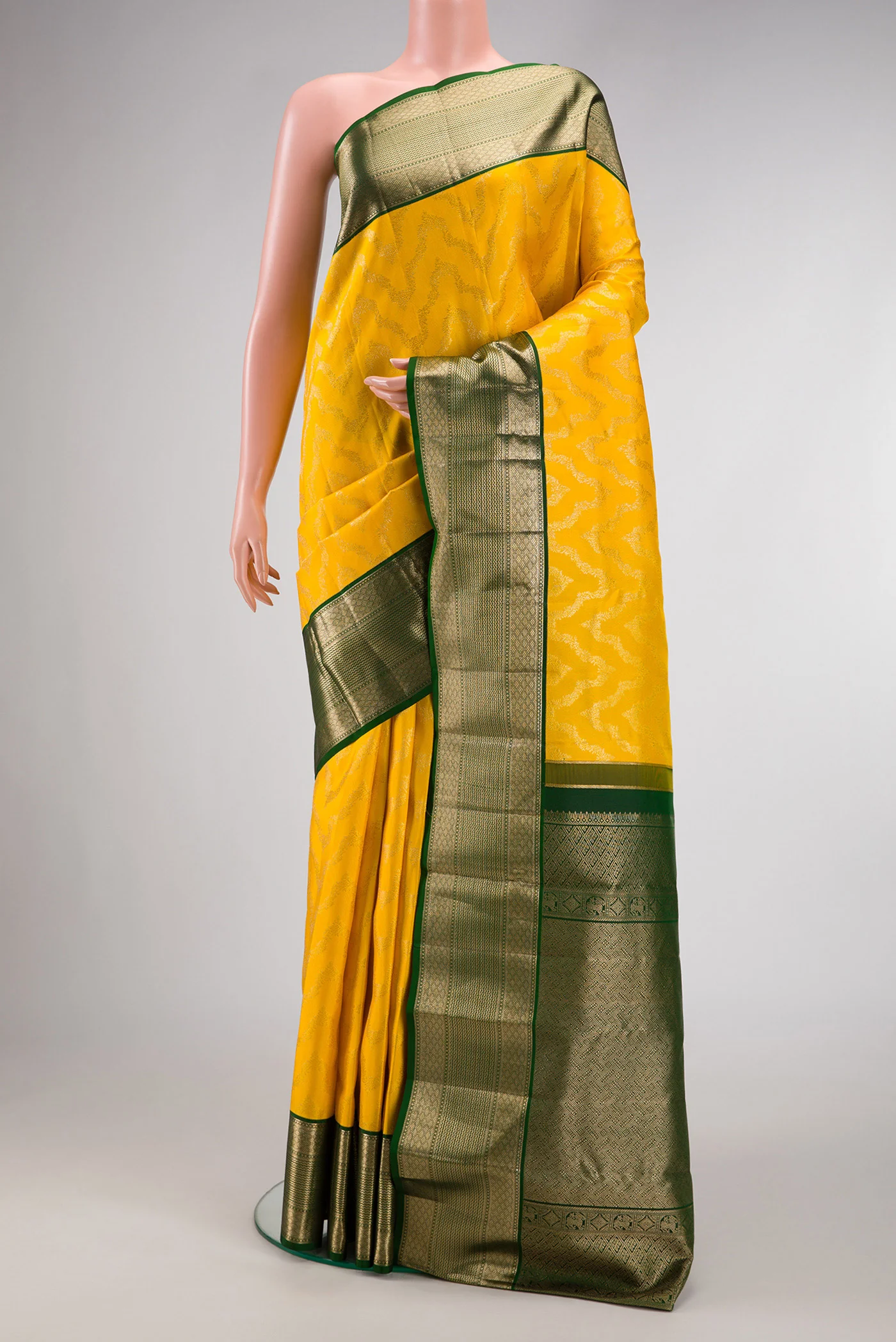 Yellow Kanjivaram Silk Saree