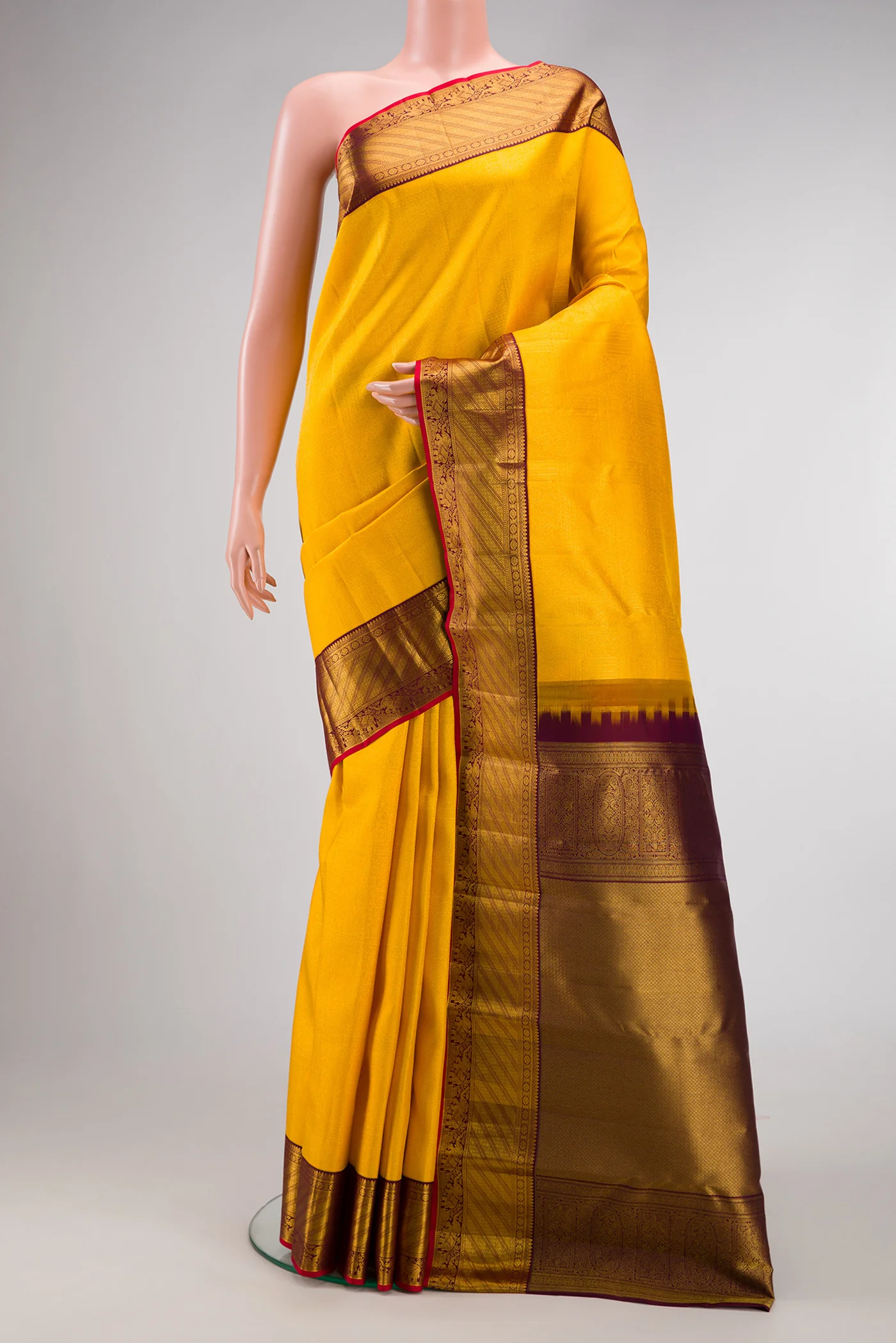Yellow Kanjivaram Silk Saree