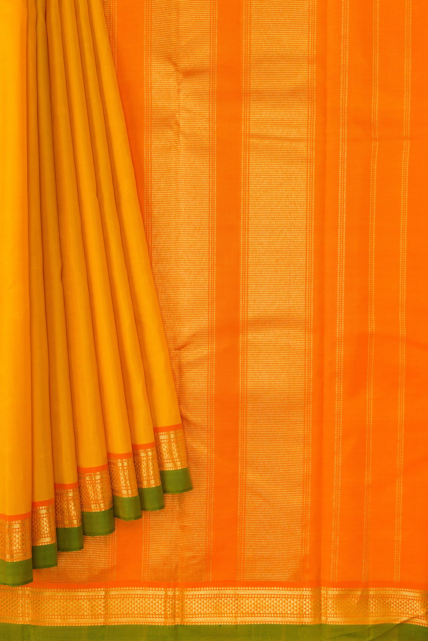 Yellow Kanjivaram Silk Saree - Image 4
