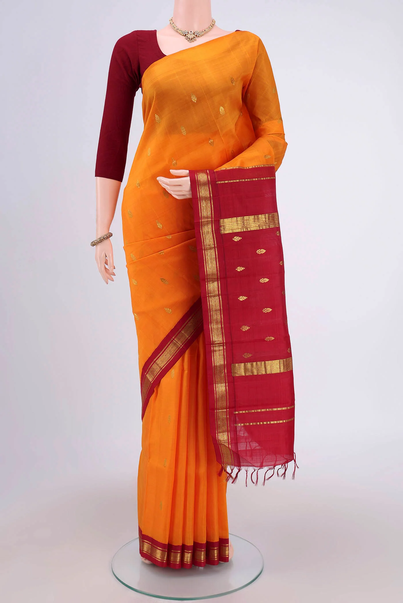 Yellow Kanjivaram Silk Saree