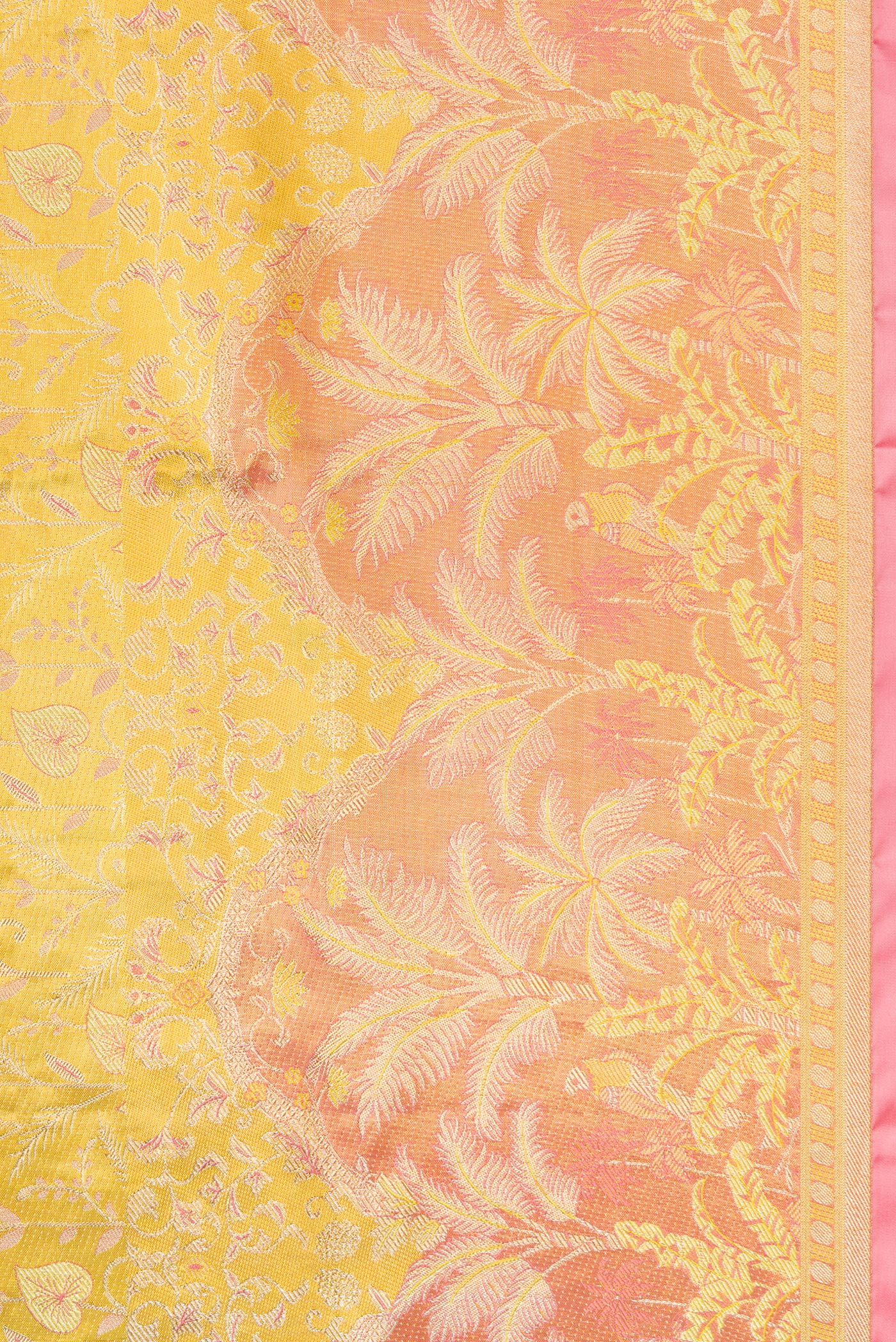Yellow Kanjivaram Tissue Silk Saree - Image 3