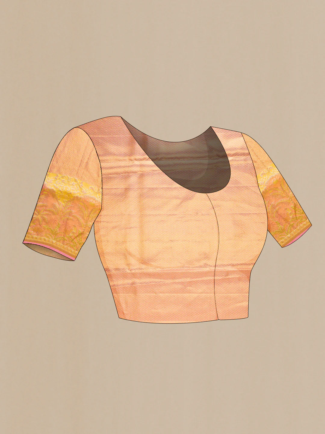 Yellow Kanjivaram Tissue Silk Saree - Image 5