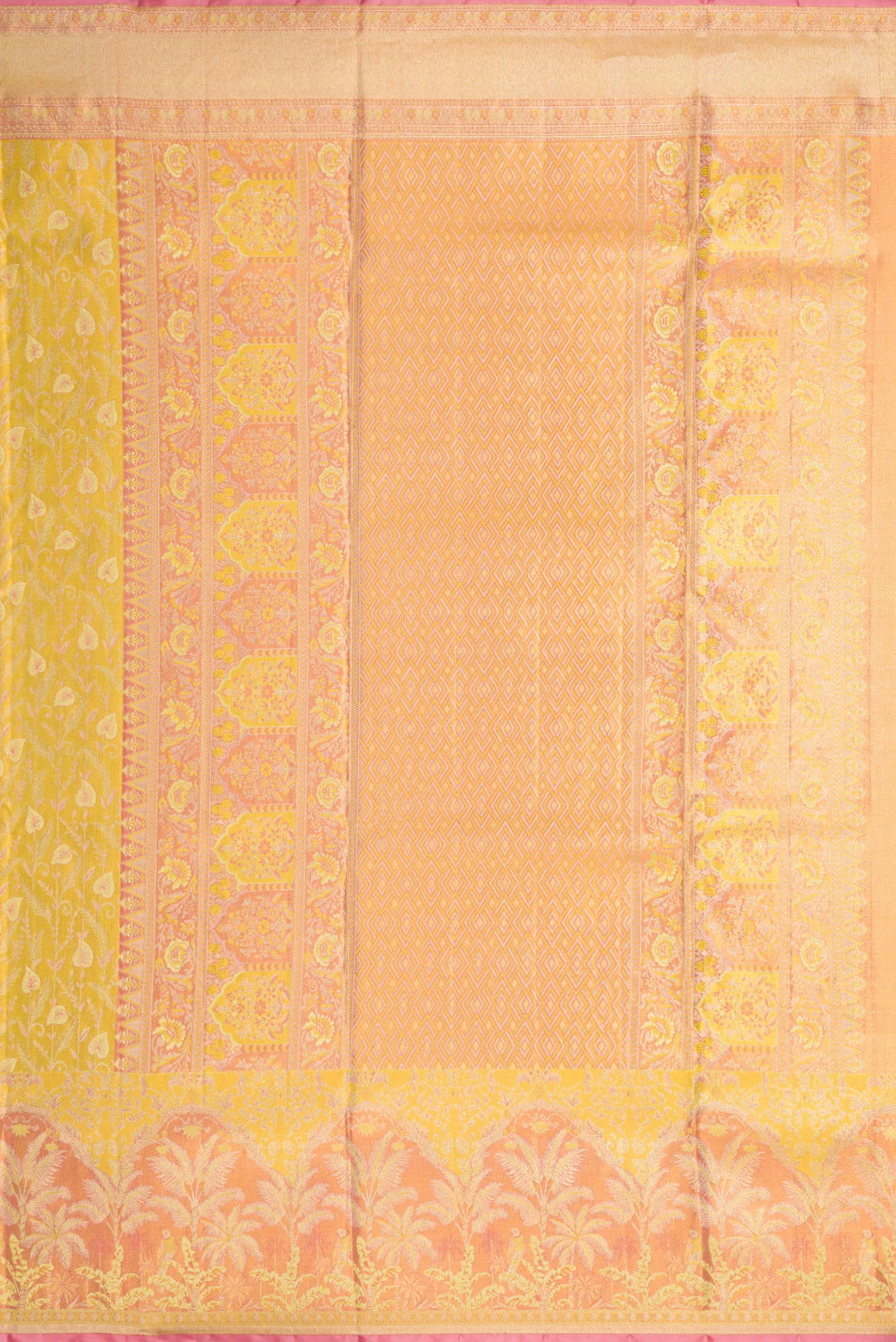 Yellow Kanjivaram Tissue Silk Saree - Image 7