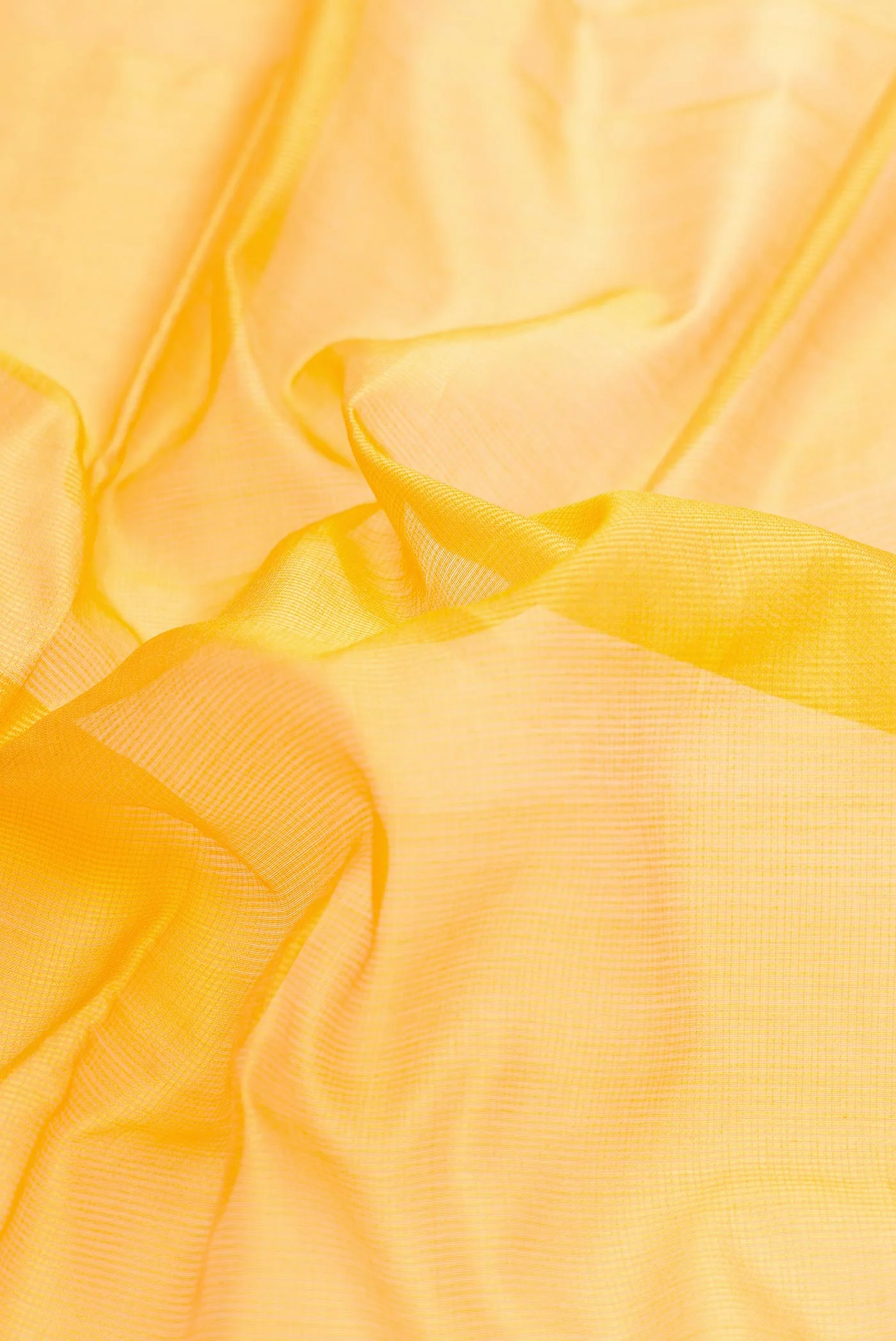 Yellow Dual Tone Maheshwari Silk Saree - Image 2