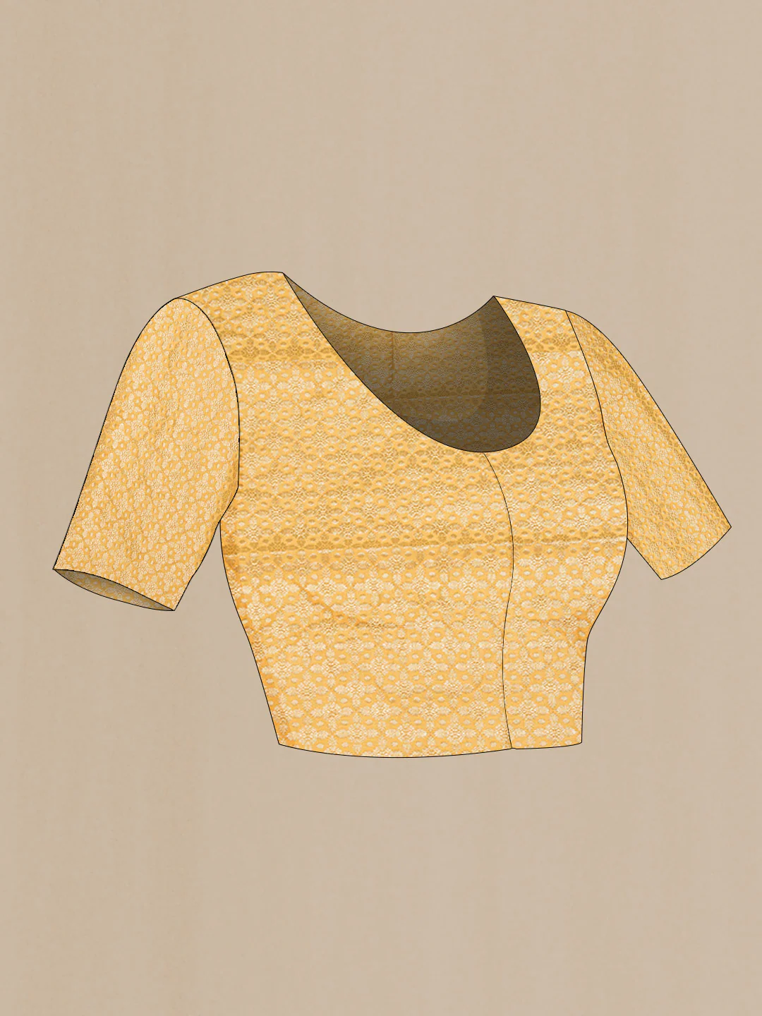 Yellow Dual Tone Mysore Chiffon Saree - Image 4