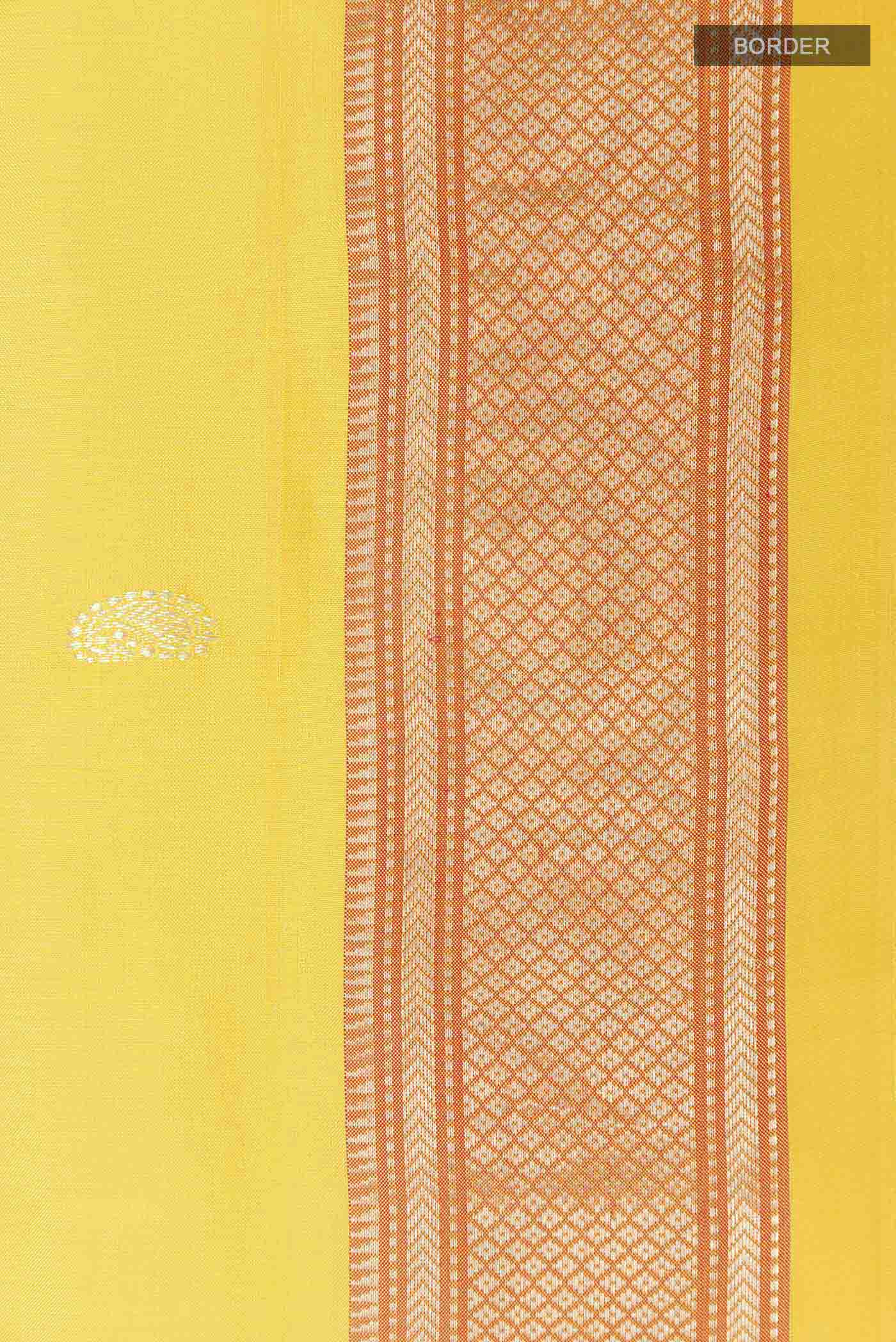 Yellow Dual Tone Paithani Silk Saree - Image 3