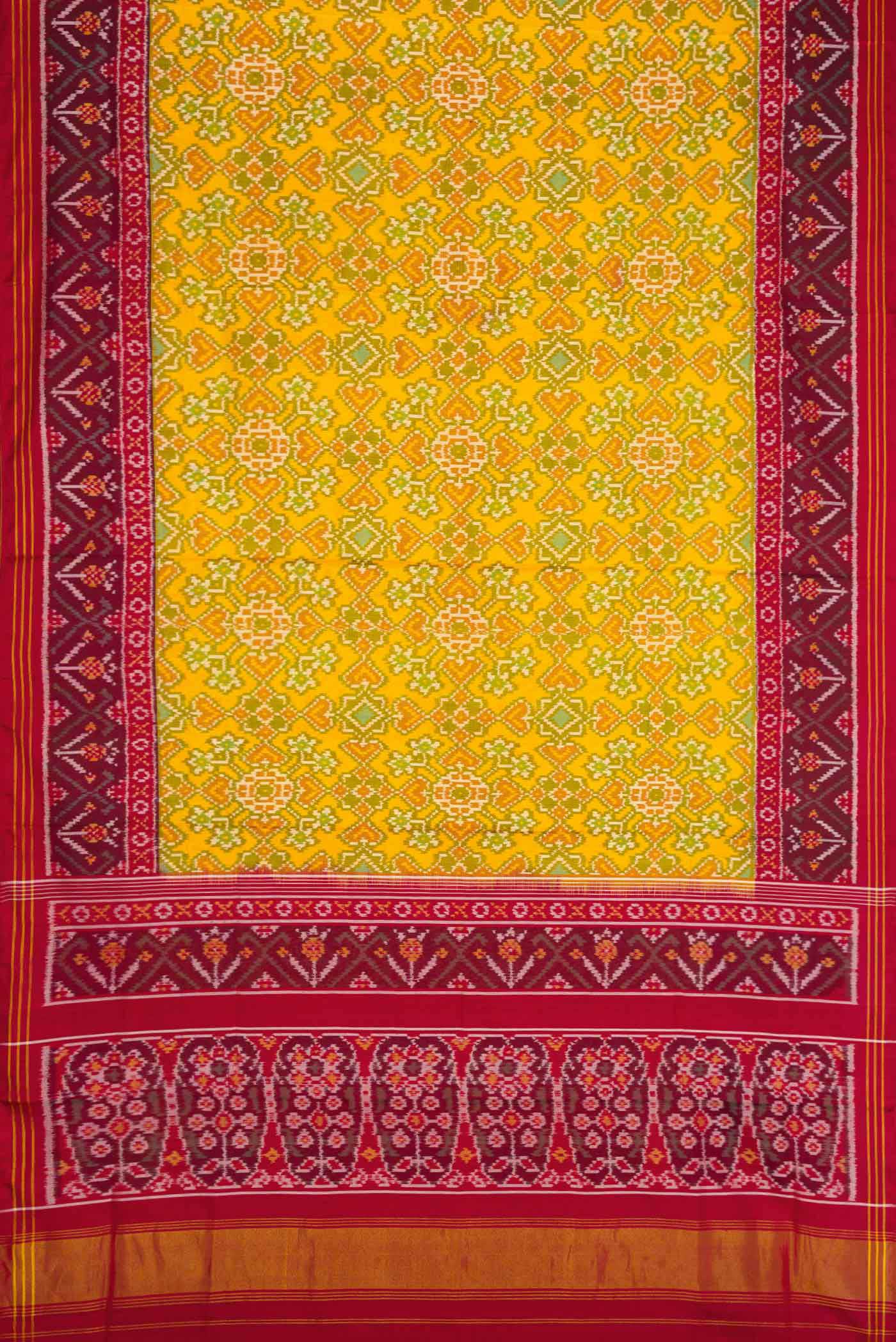 Yellow Dual Tone Rajkot Patola Silk Saree - Image 6
