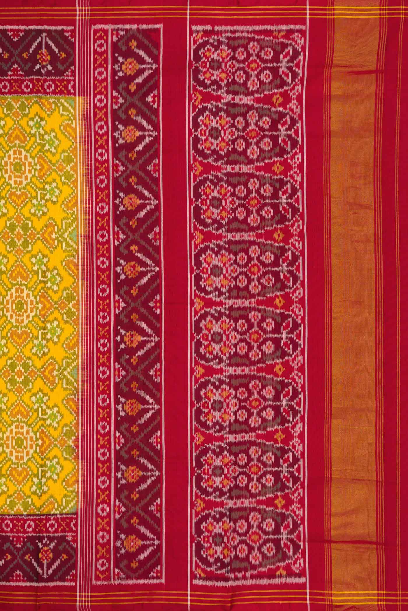 Yellow Dual Tone Rajkot Patola Silk Saree - Image 7