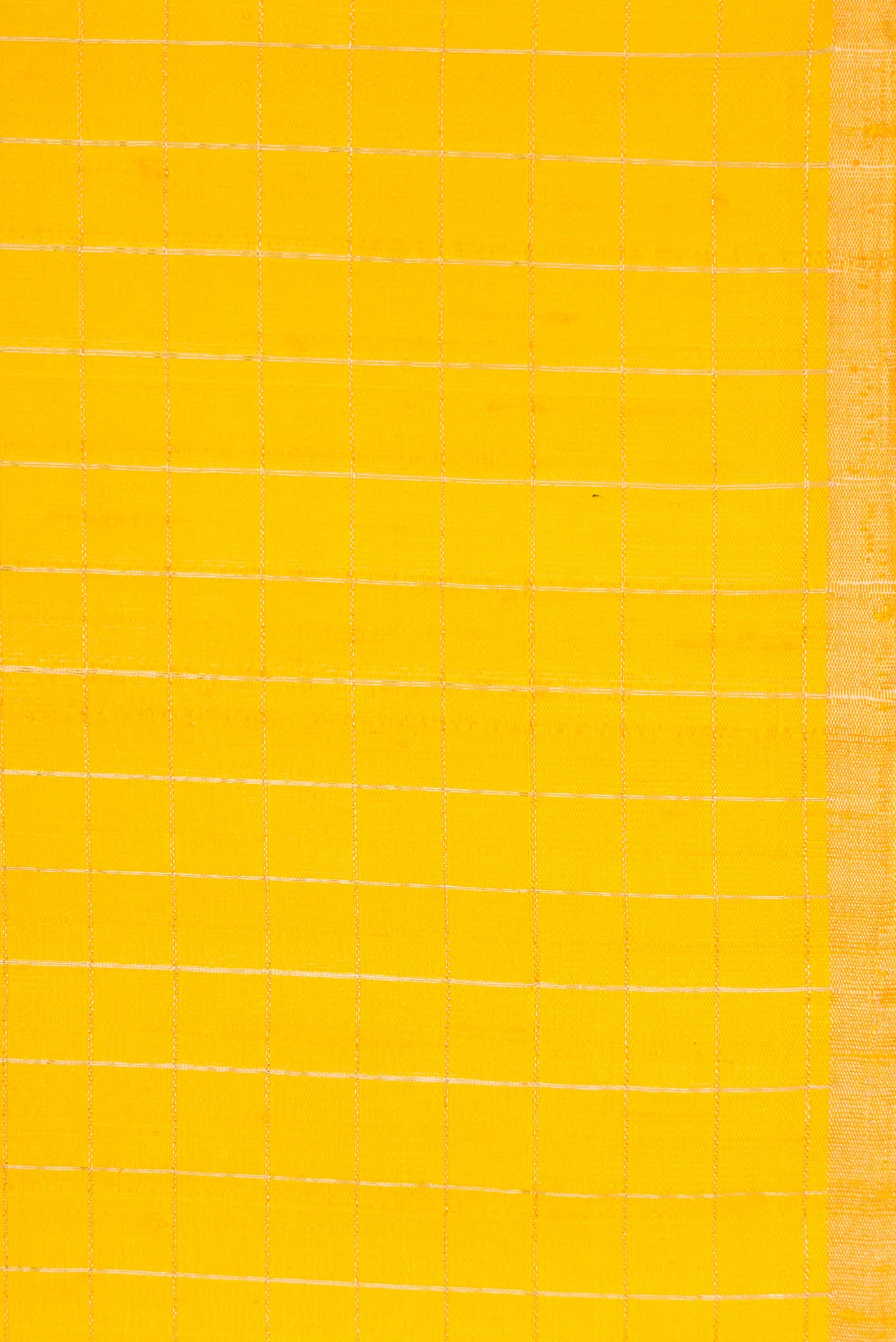 Yellow Raw Silk Saree - Image 3