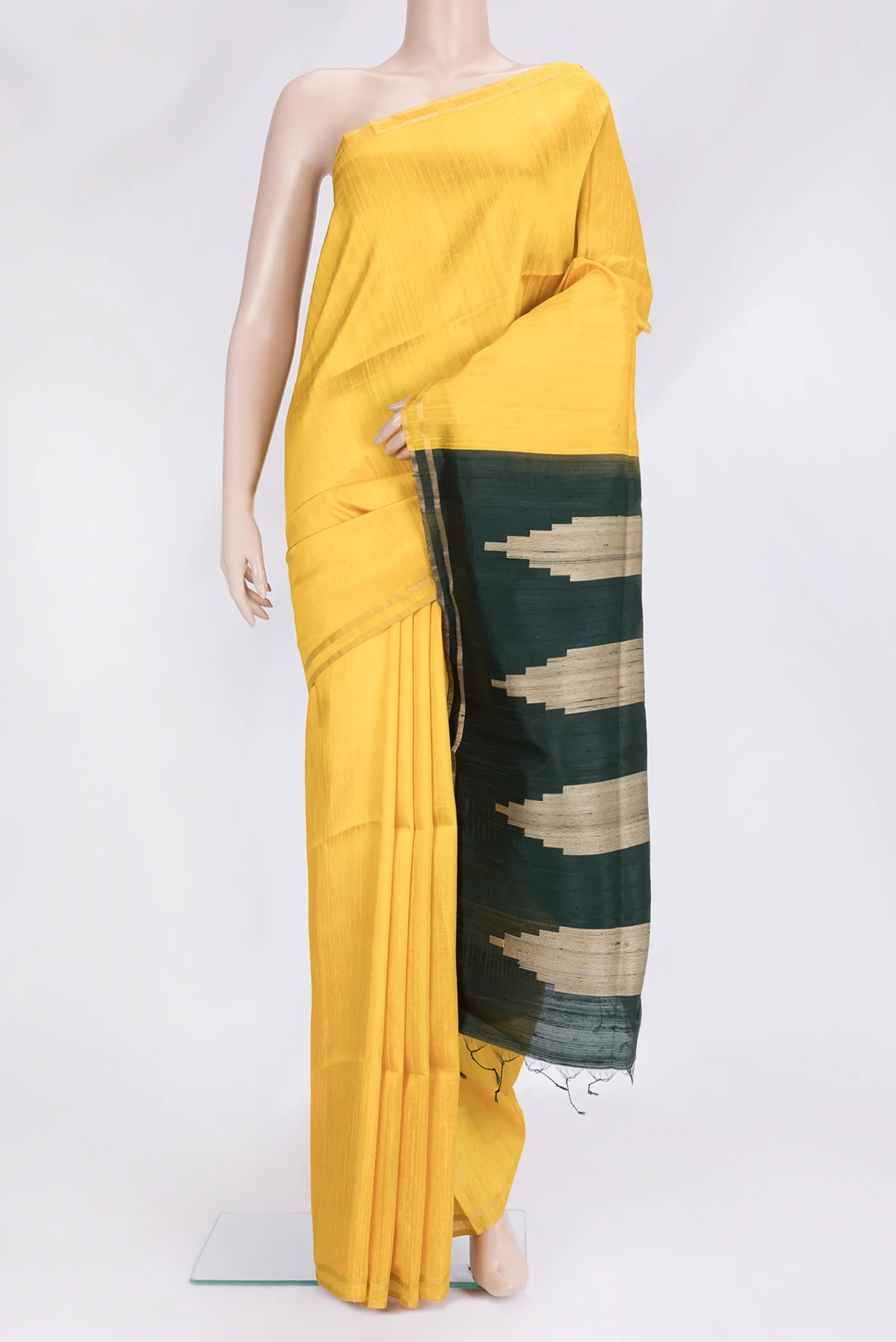 Yellow Raw Silk Saree