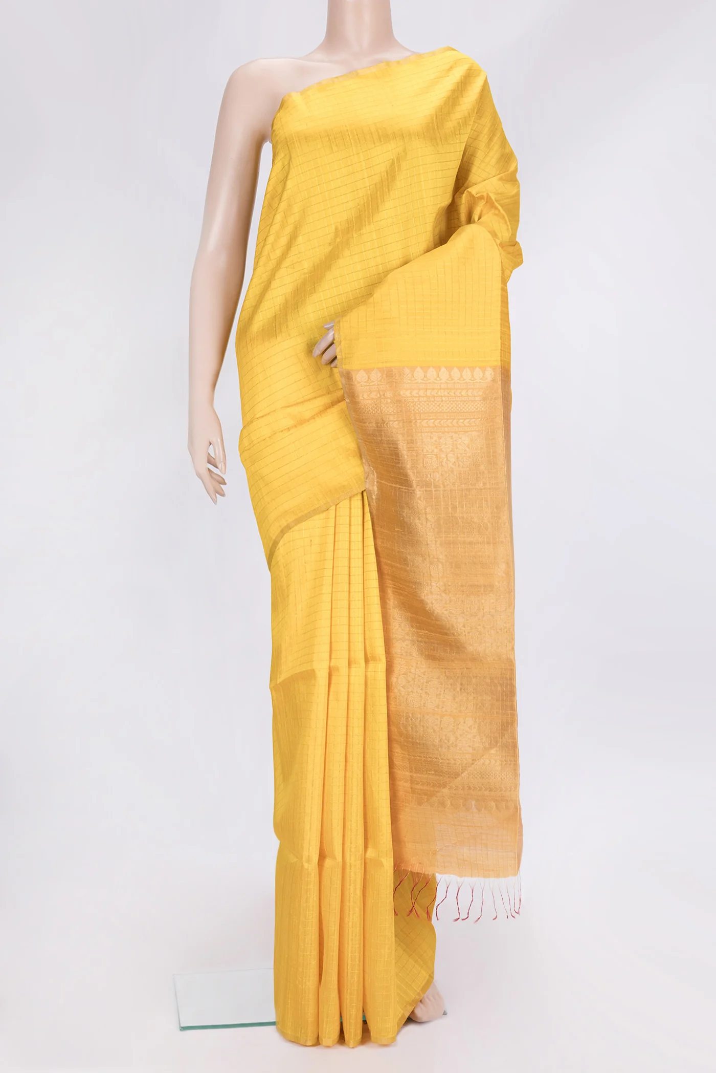 Yellow Raw Silk Saree