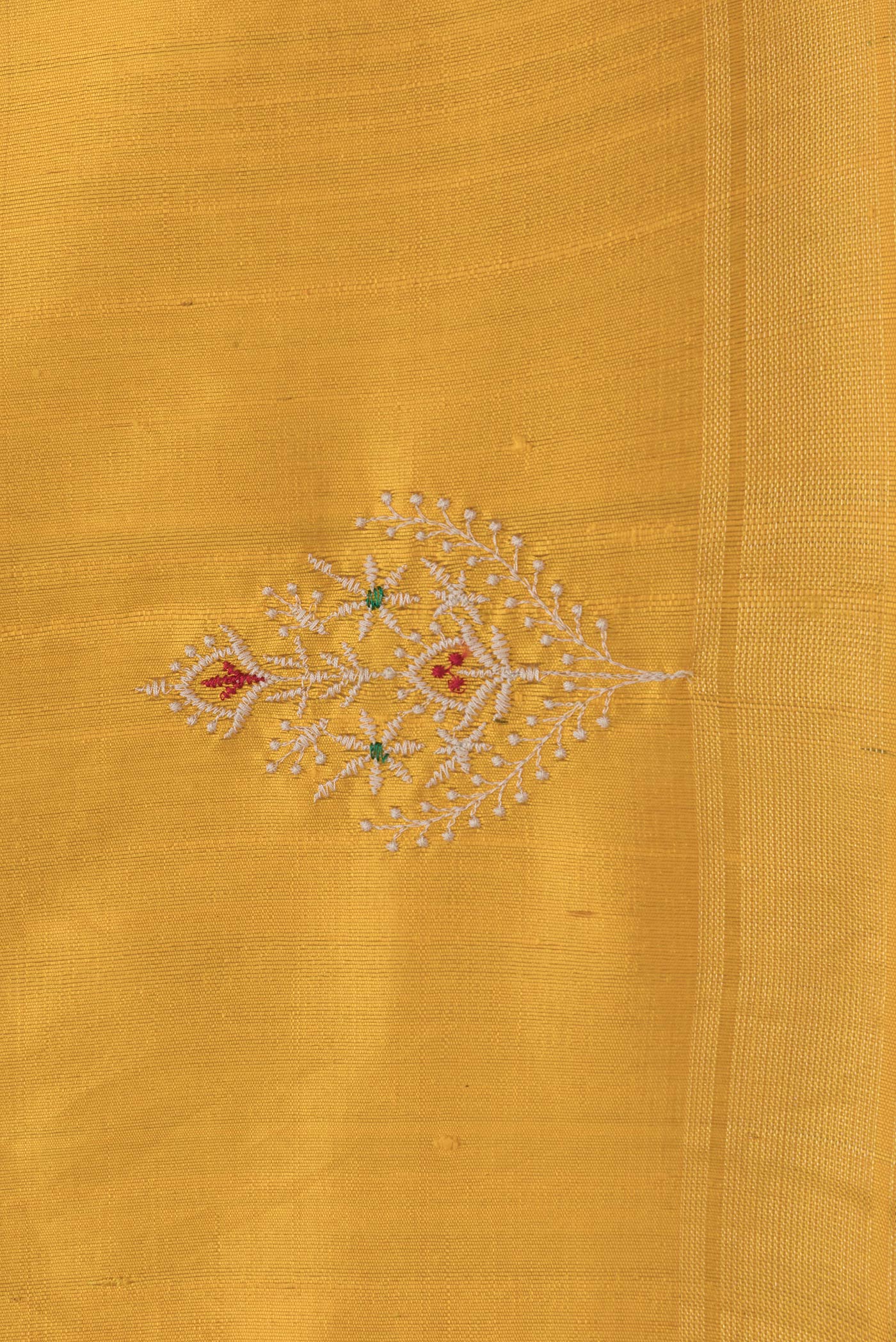 Yellow Raw Silk Saree - Image 3