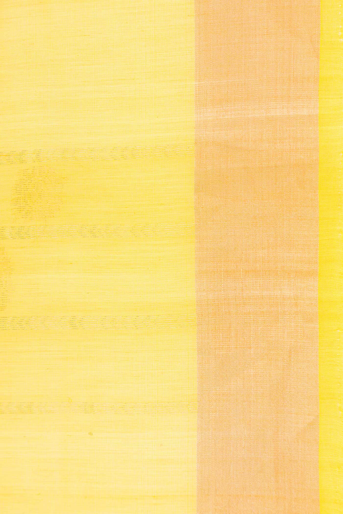 Yellow Dual Tone Silk Cotton Saree - Image 3