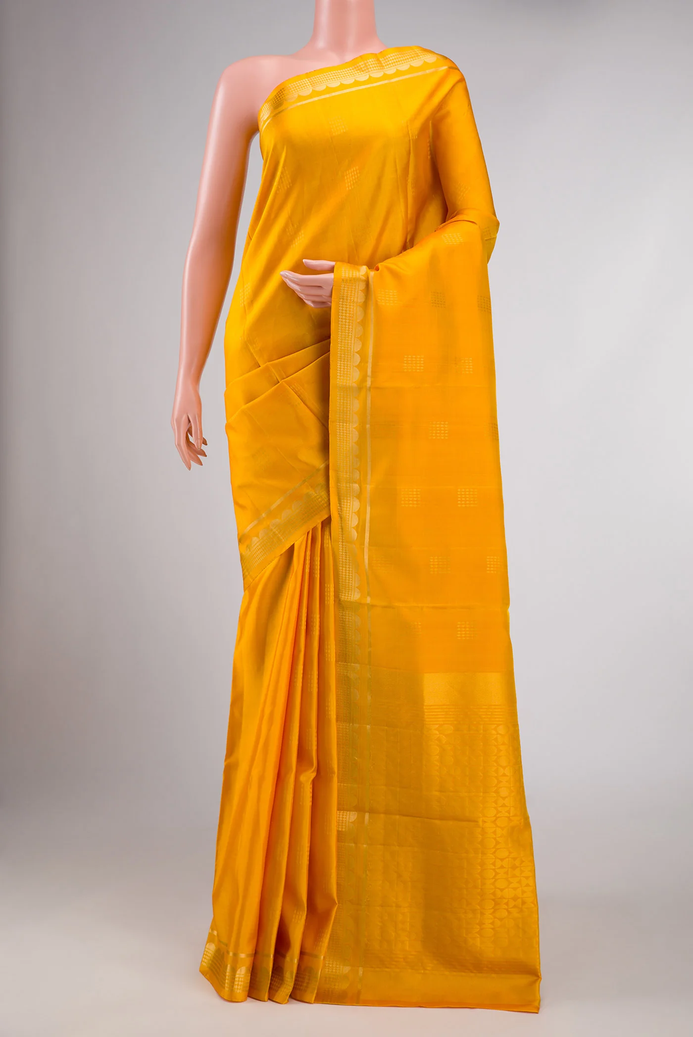 Yellow Dual Tone Soft Silk Saree