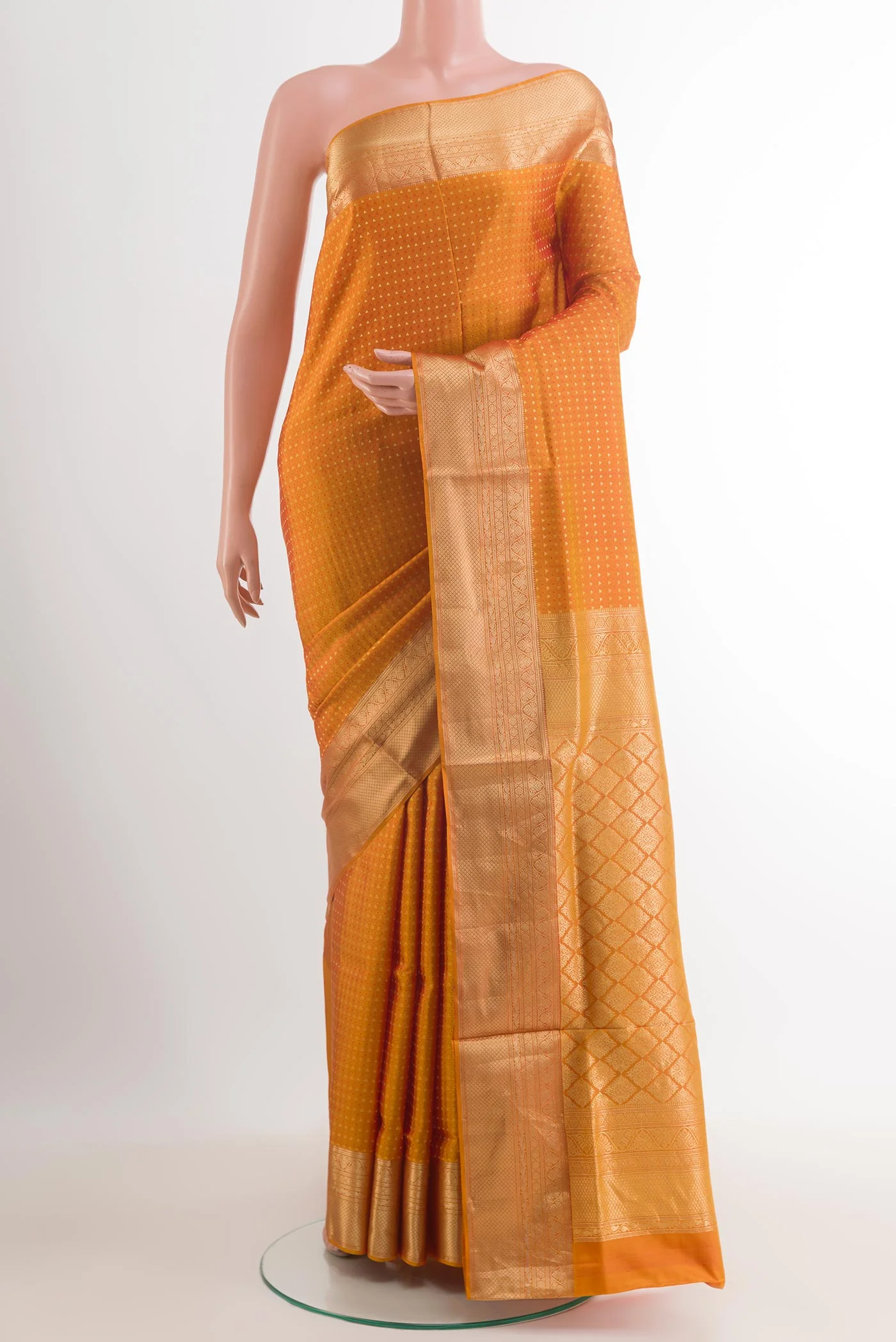 Yellow Dual Tone Soft Silk Saree