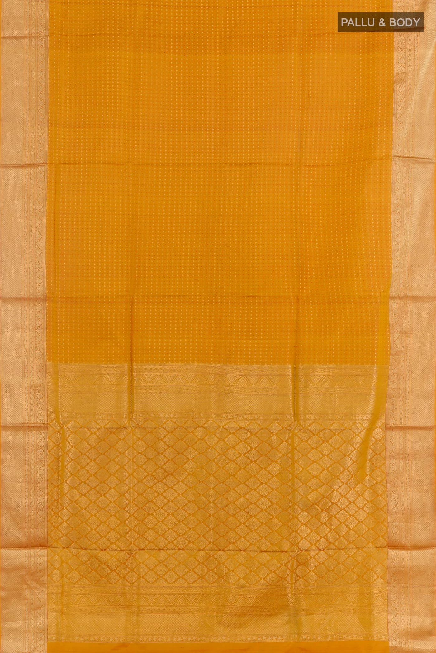 Yellow Dual Tone Soft Silk Saree - Image 3
