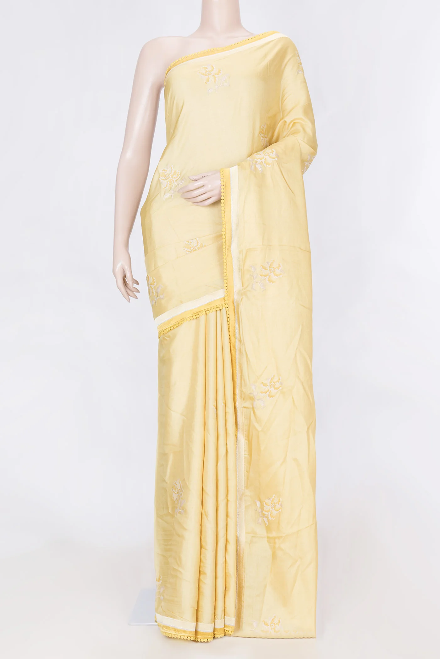 Yellow Dual Tone Tussar Saree