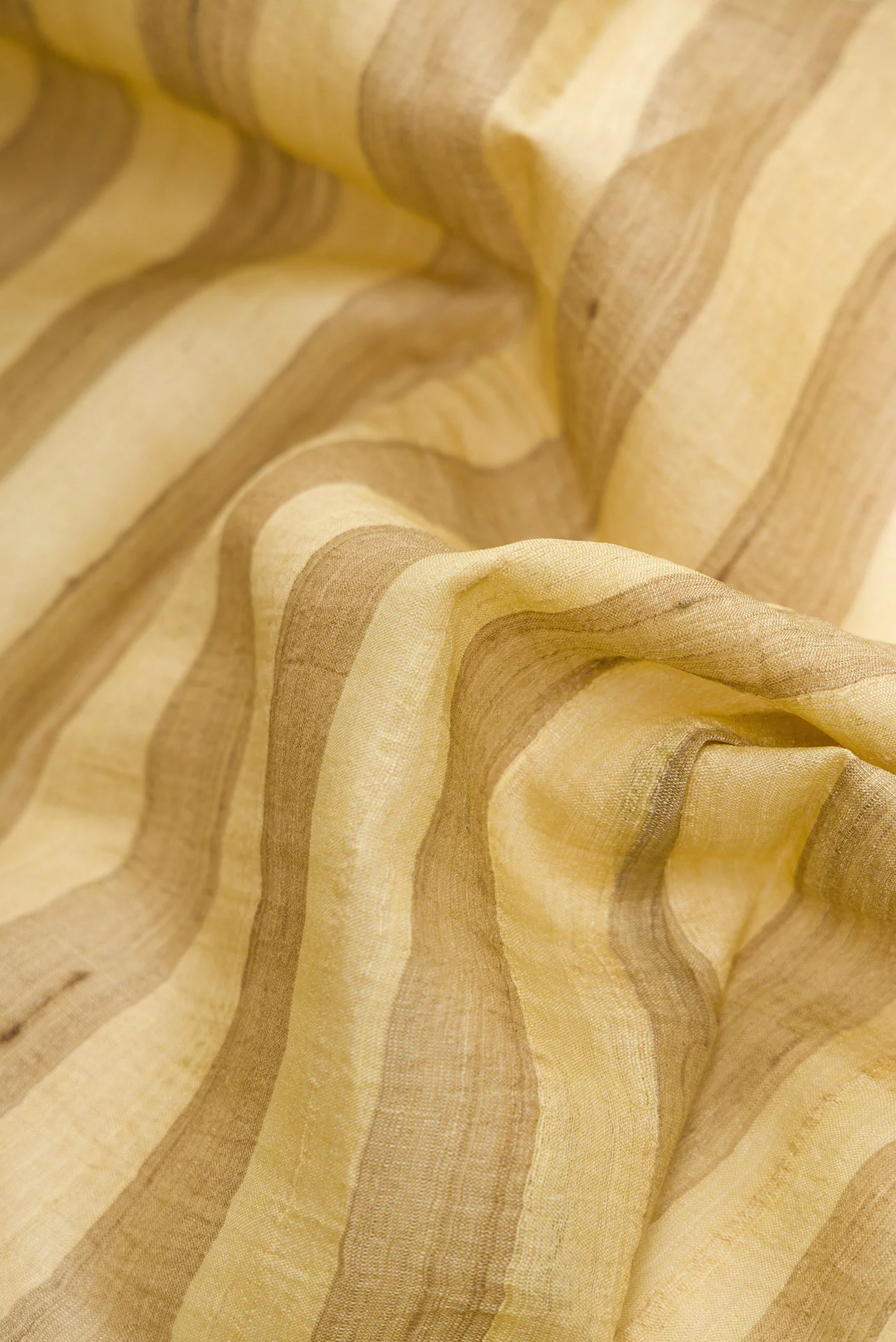 Beige Tussar Silk Saree - Image 2
