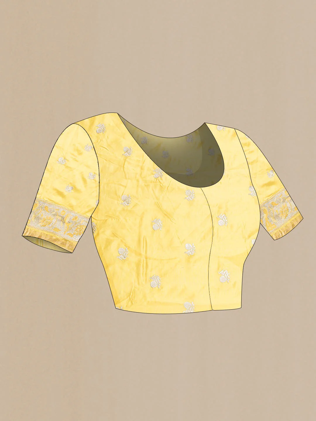 Yellow Dual Tone Tussar Silk Saree - Image 6