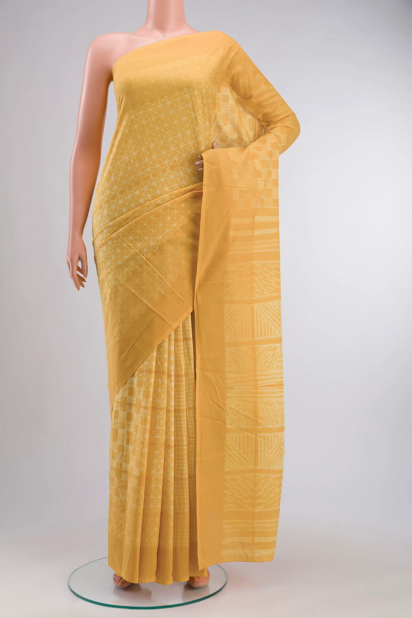 Yellow Handloom Cotton Saree