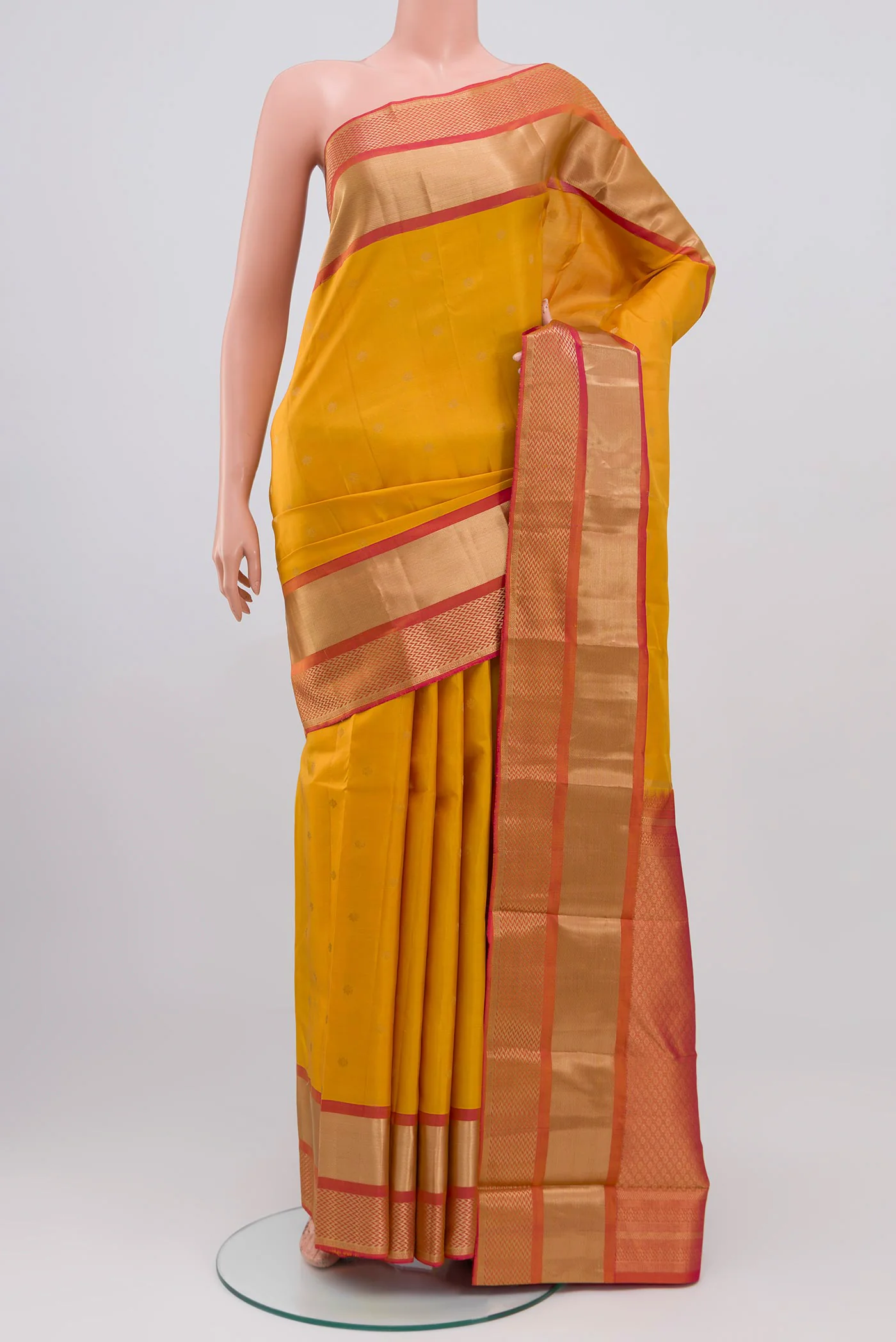 Yellow Kanchipuram Silk Saree