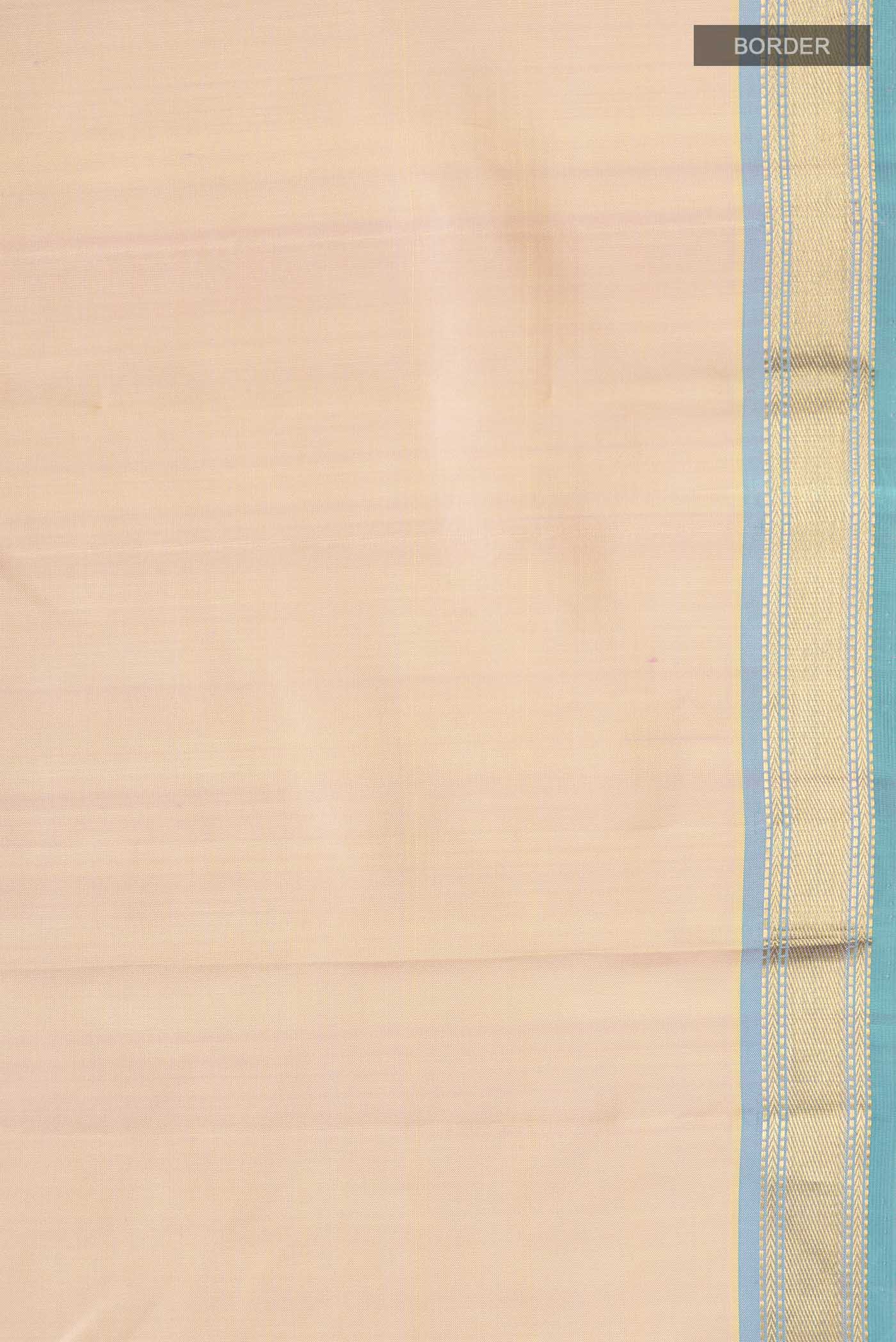 Rose Gold Kanjivaram Silk Saree - Image 3