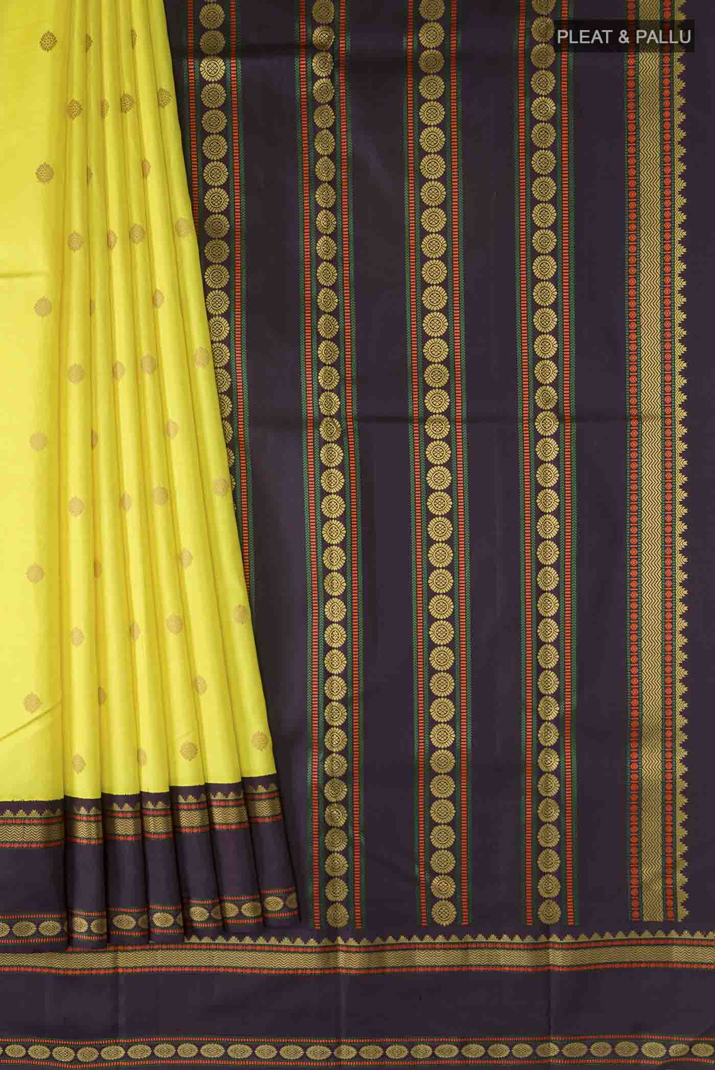Yellow Kanjivaram Silk Saree - Image 4
