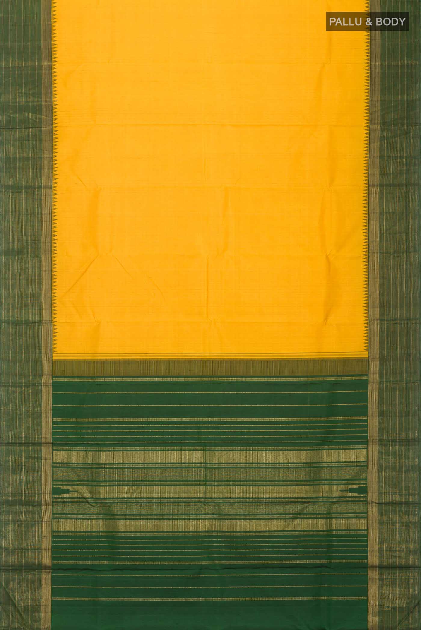 Yellow Kanjivaram Silk Saree - Image 6