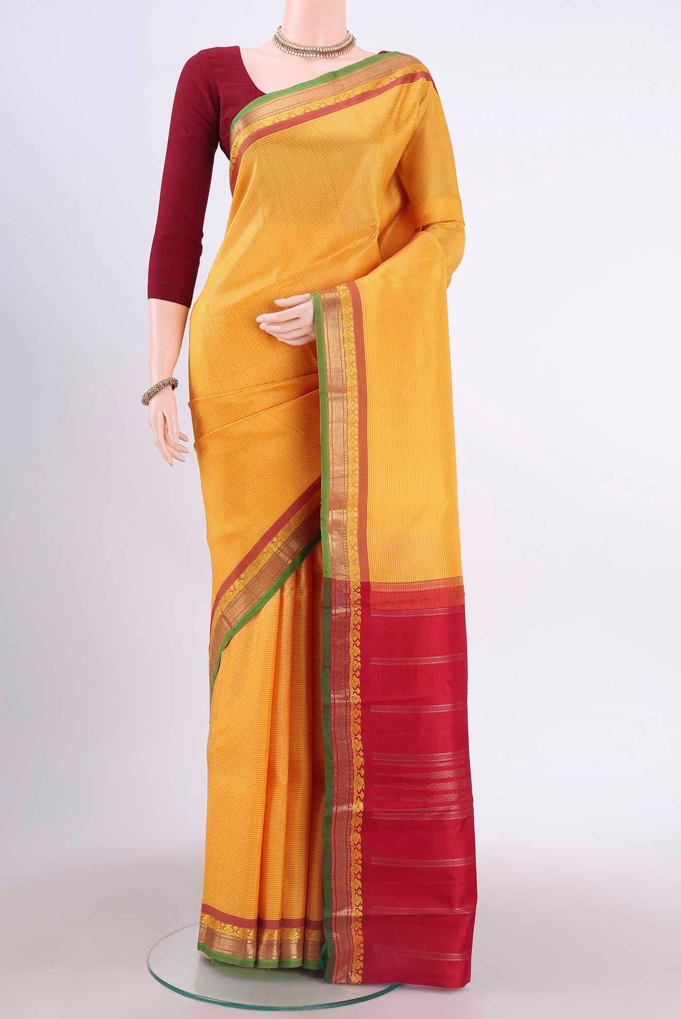 Yellow Kanchipuram Silk Saree