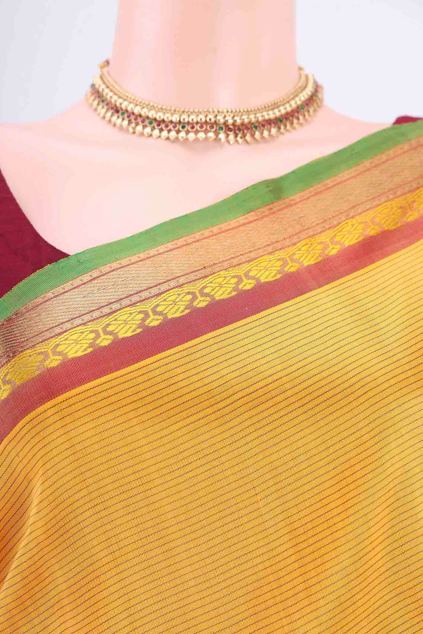 Yellow Kanchipuram Silk Saree - Image 2