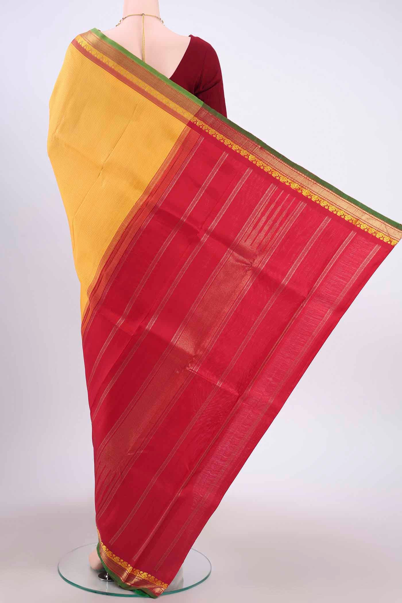 Yellow Kanchipuram Silk Saree - Image 3