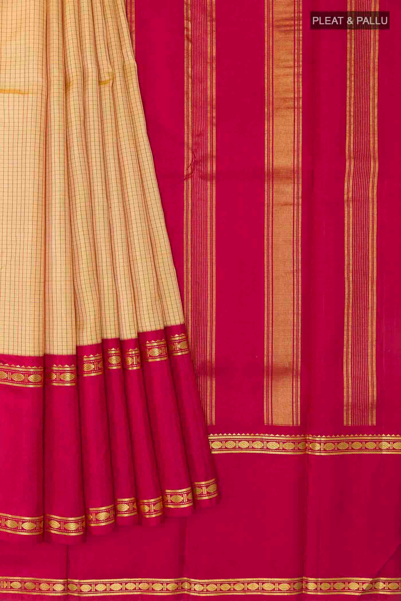 Yellow Kanjivaram Silk Saree - Image 4