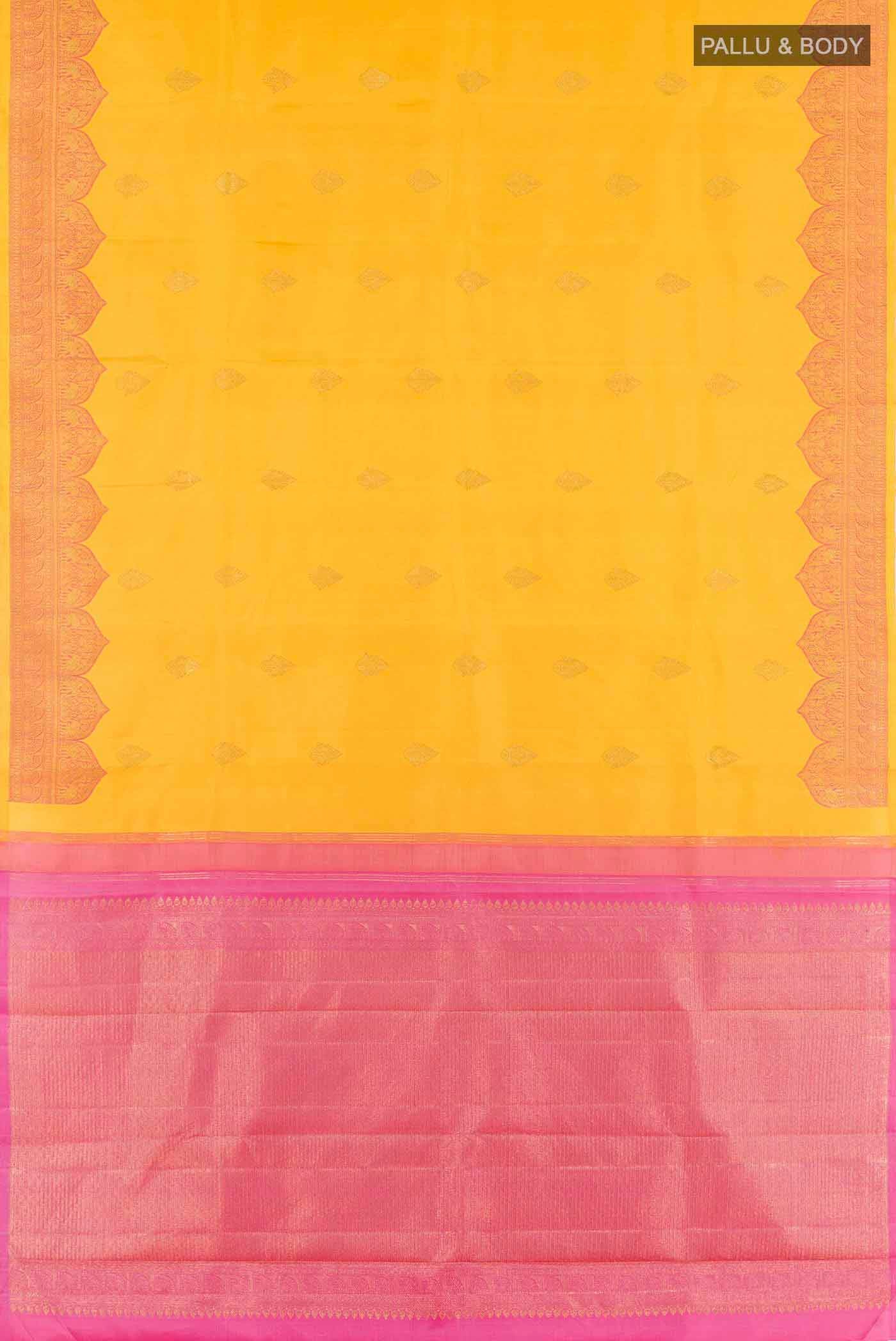 Yellow Kanjivaram Silk Saree - Image 6