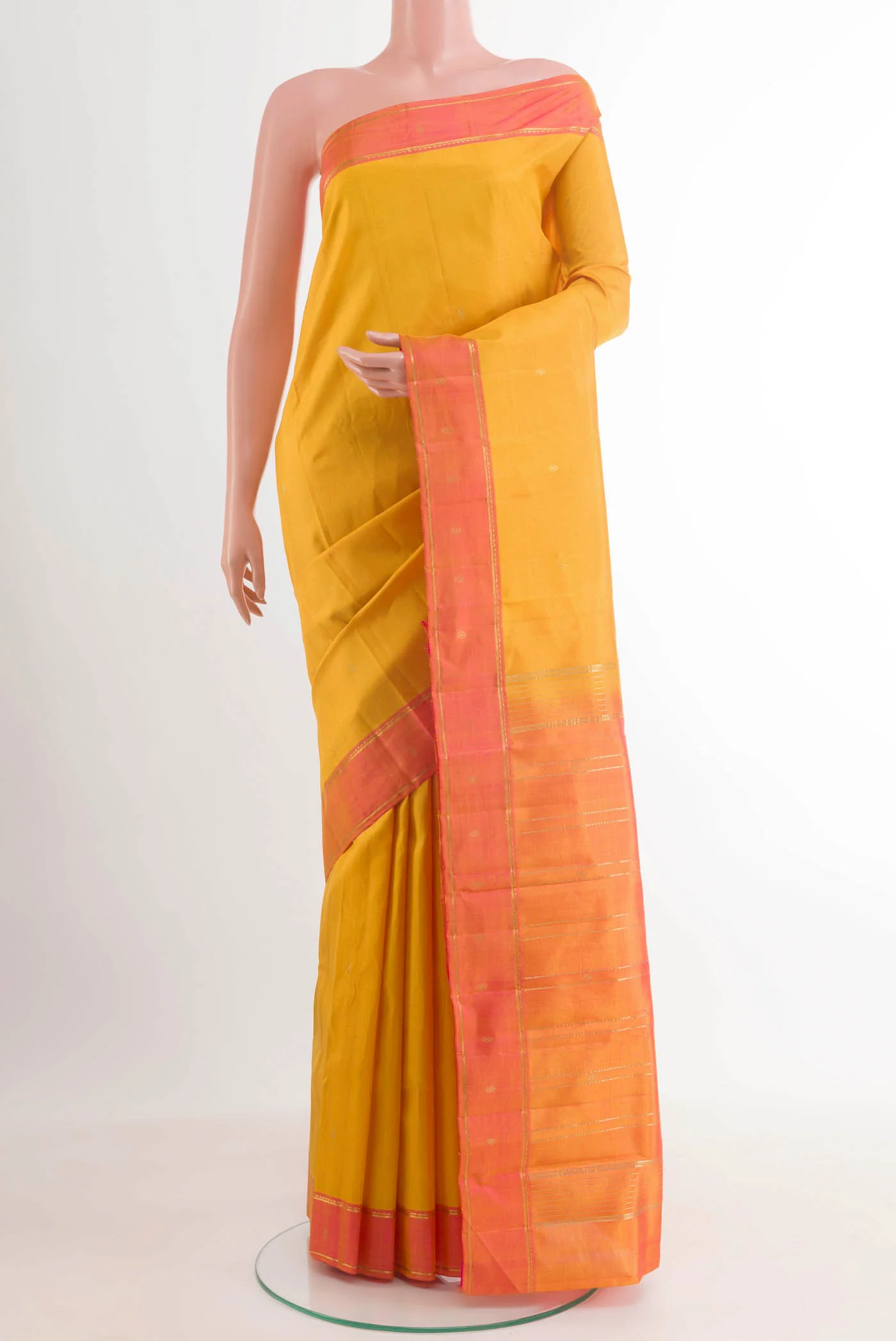 Yellow Kanchipuram Silk Saree