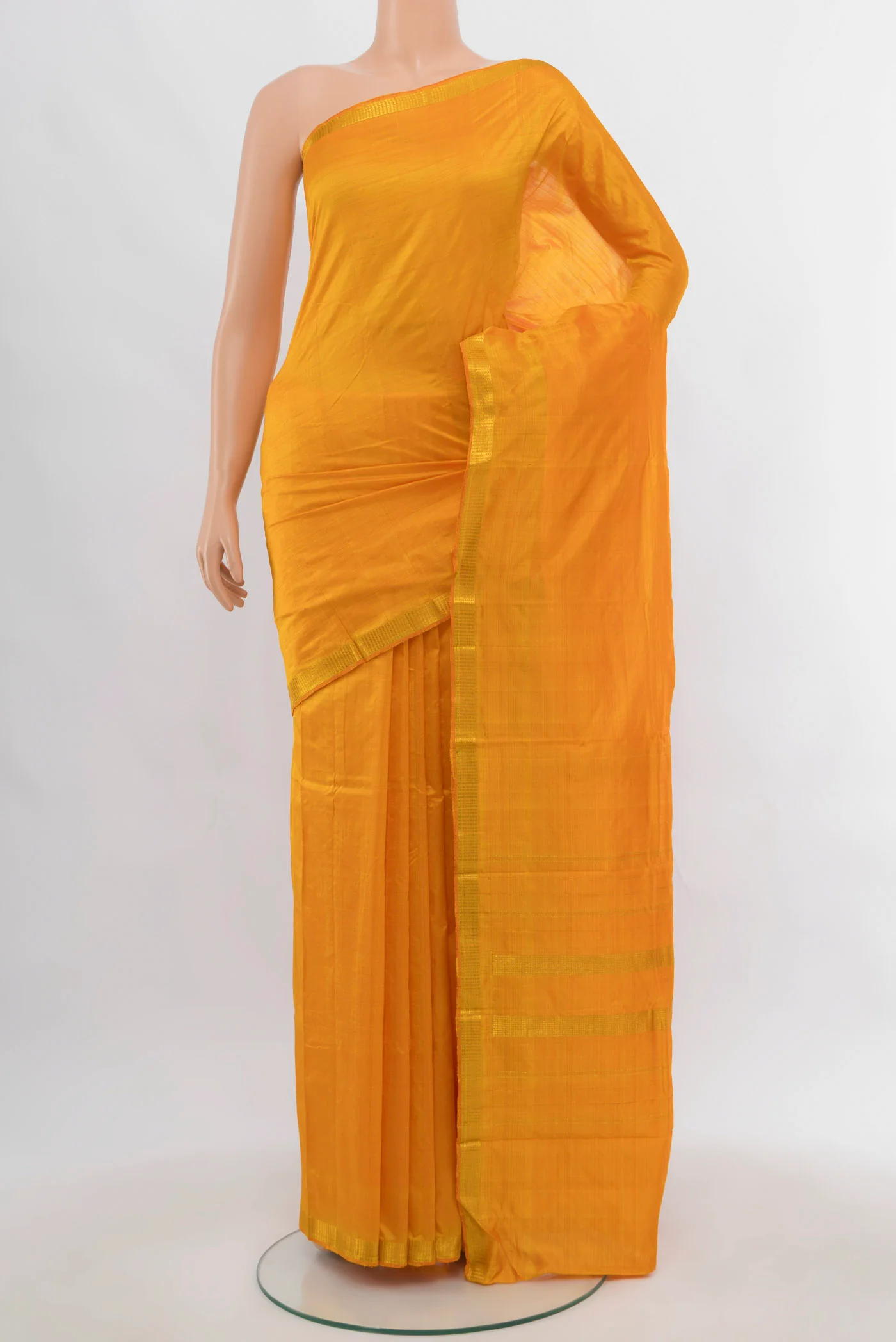 Yellow Kanchipuram Silk Saree