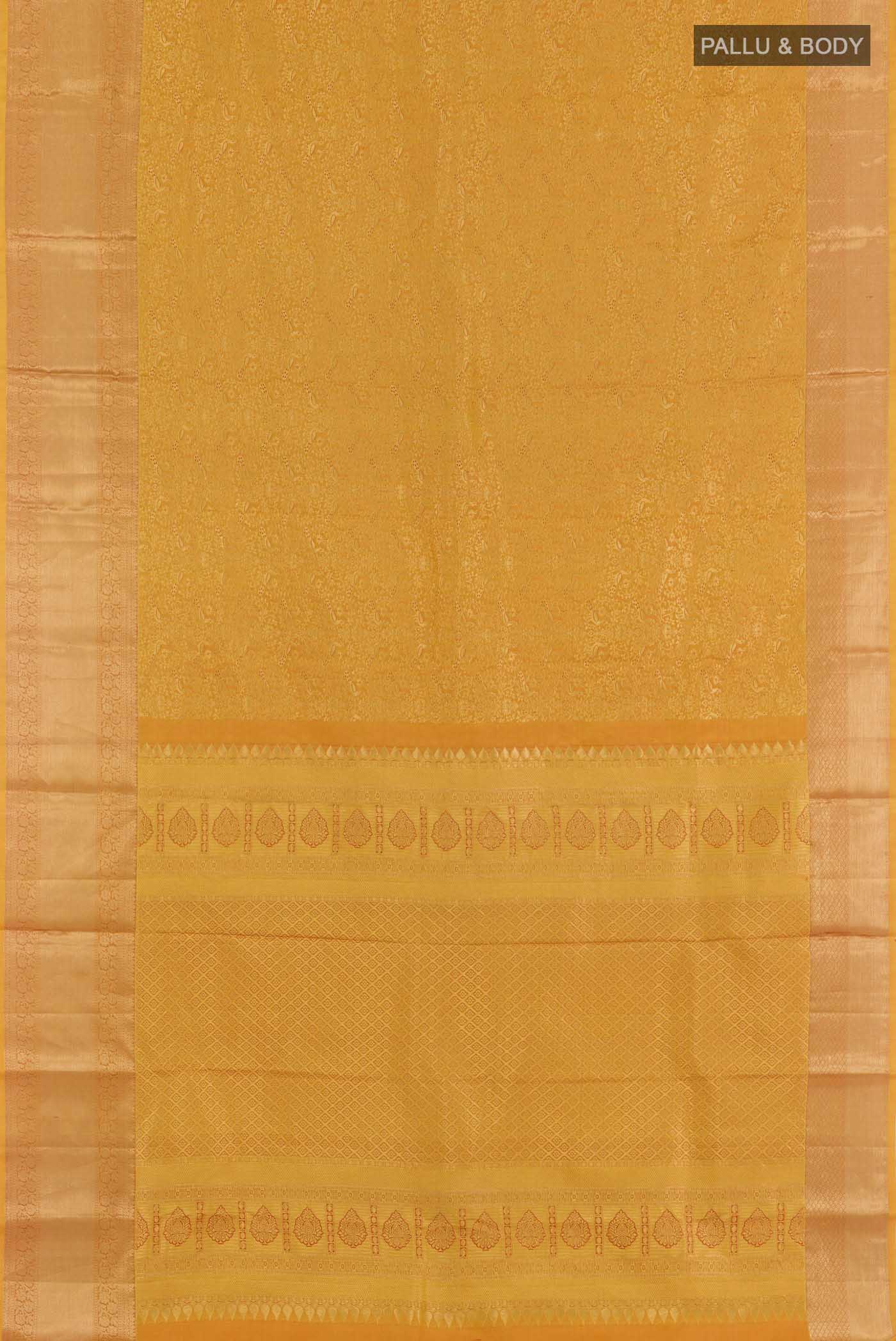 Yellow Kanchipuram Silk Saree - Image 3
